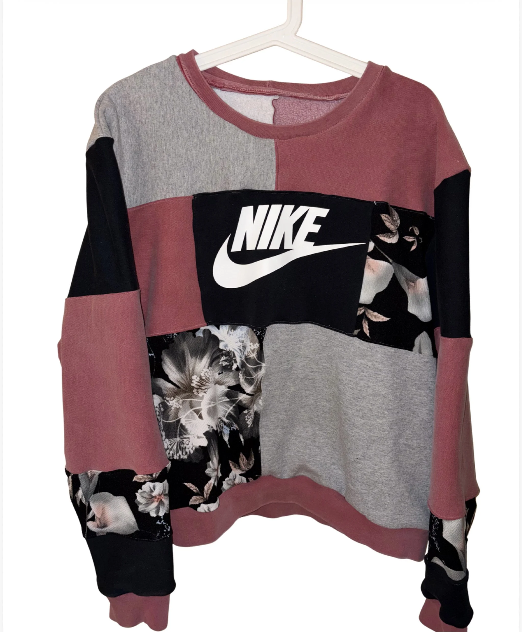 Upcycled Patchwork Floral Sweater