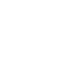Simple black and white line drawing of a sunrise over fields.