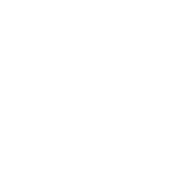 Stylized sun design with swirling rays in white on a black background
