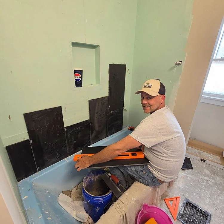 During: Master Bath Tile
