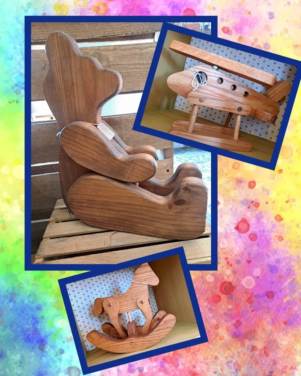 The quality of handcrafted vintage wooden toys appeals to the child in all of us. Here's just a few of the pieces currently in stock.

Simply Rescued is open Thursday through Sunday from 11-5 and located at 634 Broadway in Davisburg.