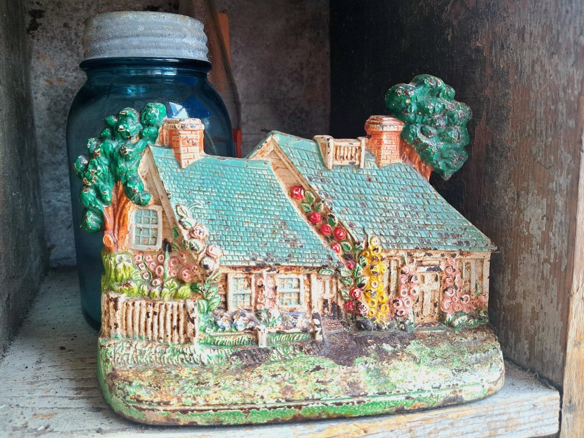 Simply Rescued, 634 Broadway, Davisburg open Thurs-Sun 11-5 

Antique and vintage cast iron doorsteps have been finding their new homes lately and more havd found their way in. We love all the detail (and all the wear) on this Cape Cod Cottage just i