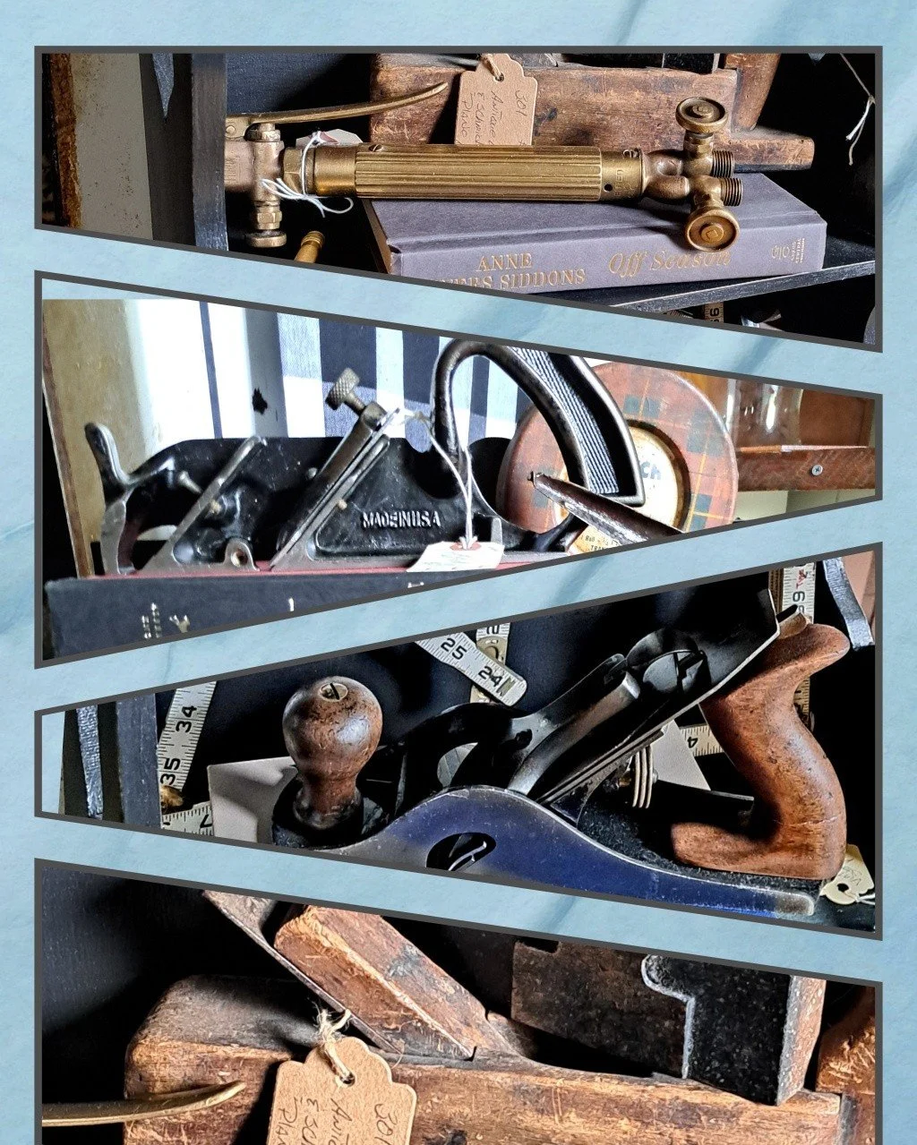 Simply Rescued, 634 Broadway, Davisburg open Thurs-Sun 11-5.

Antique and vintage tools for the craftsman, the collector or the home decorator.