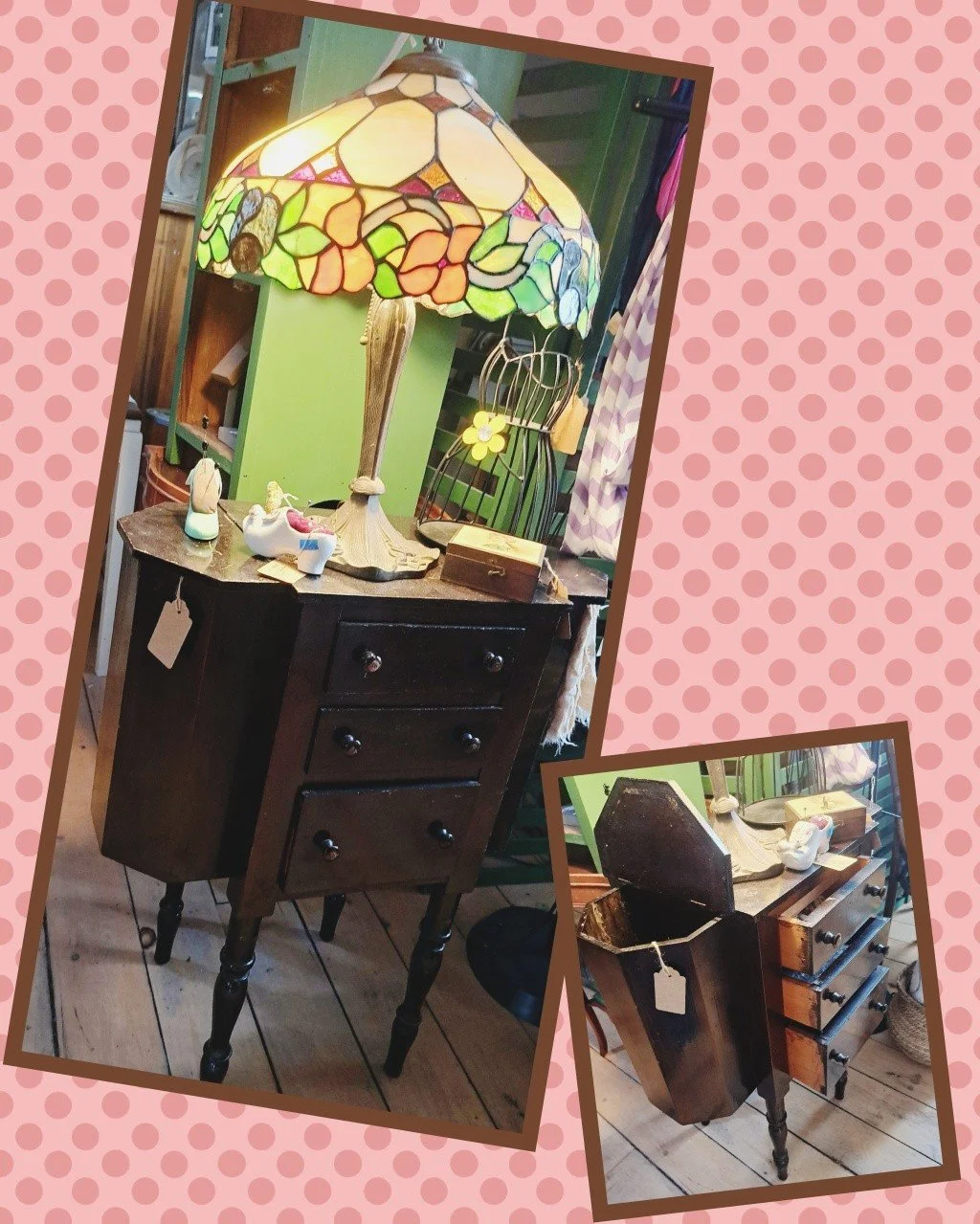 Simply Rescued, 634 Broadway, Davisburg open Thurs-Sun 11-5.

Introduced in the 18th century and revived in the 1930's, Martha Washington sewing cabinets never go out of style. Stop in to check out all its features as well as many other vintage sewin