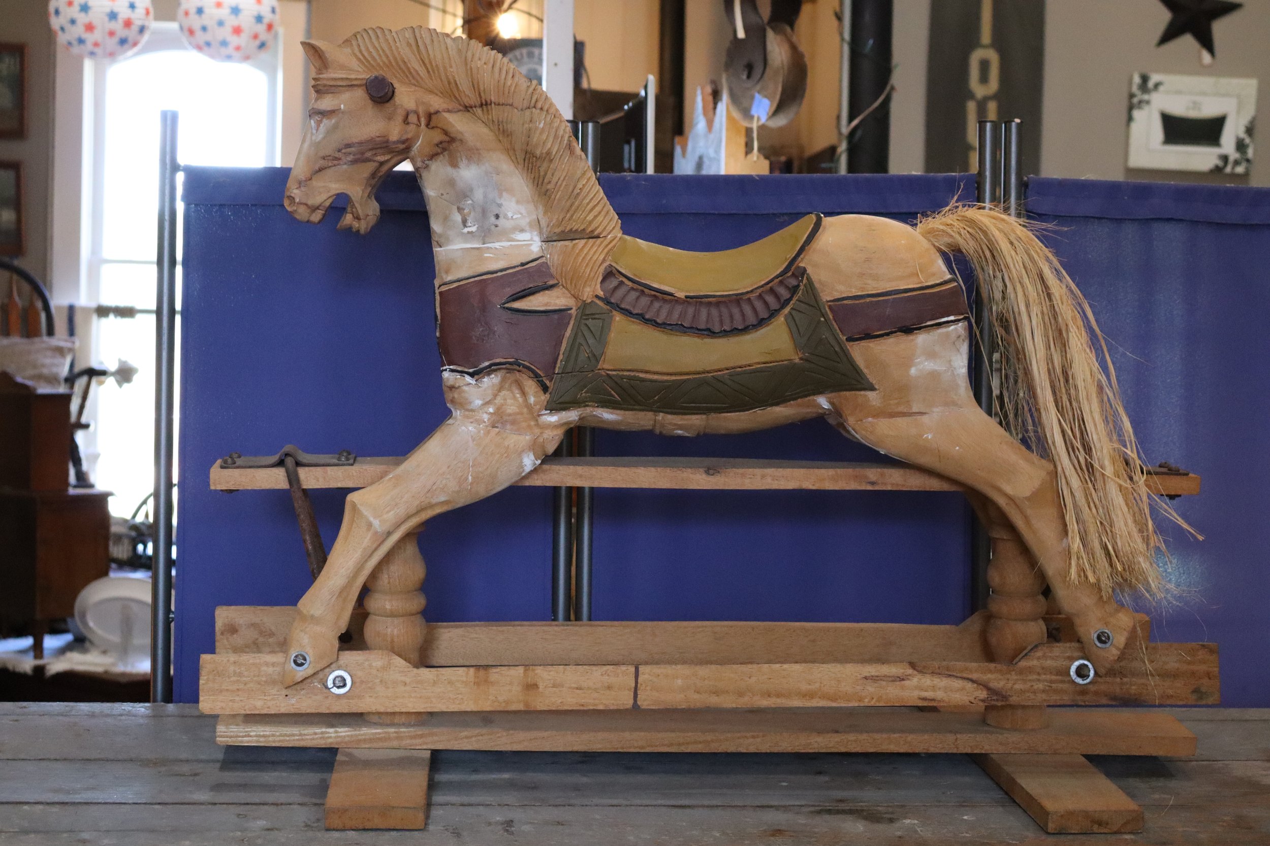 Hand-Carved Horse Glider