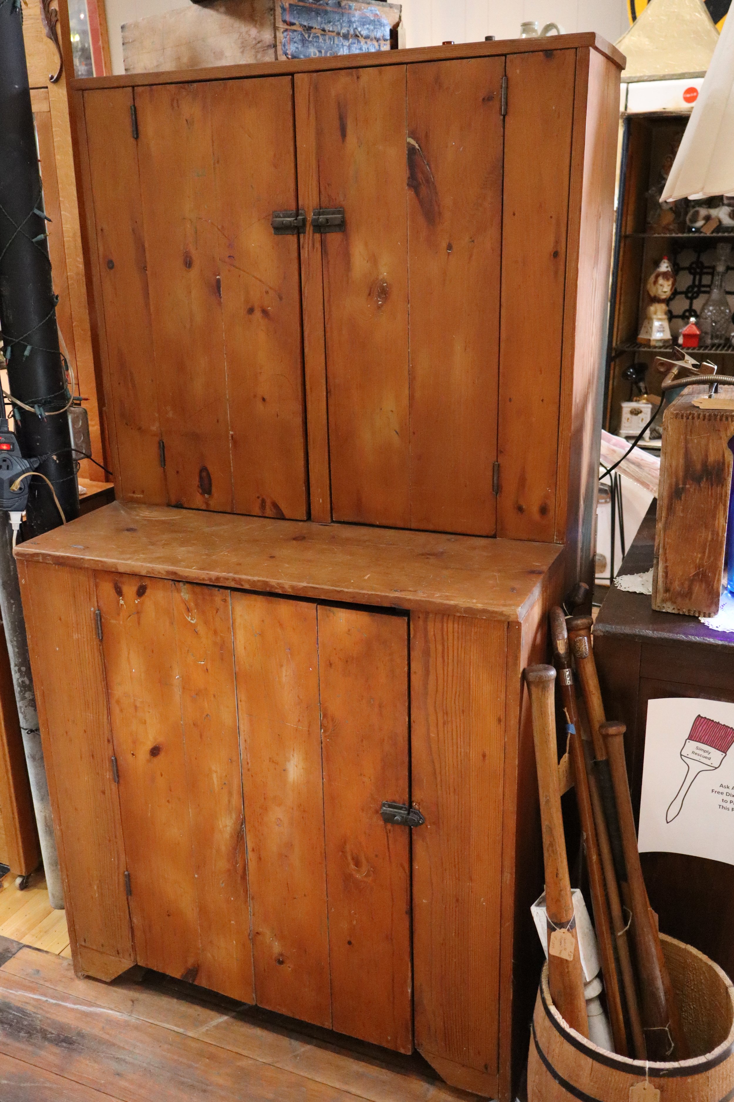Vintage Handmade Wooden Cupboard