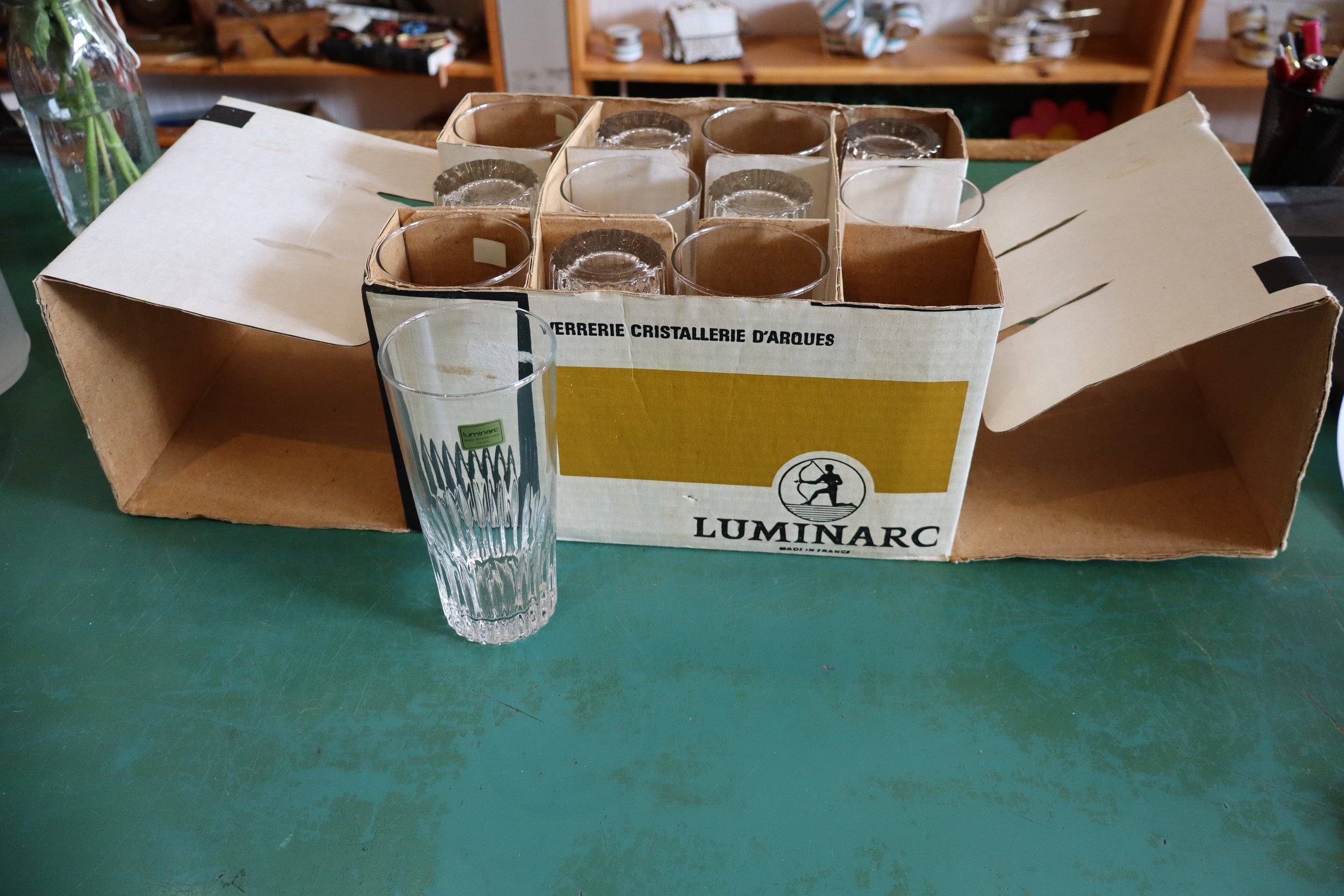 Vintage MCM Luminarc Crystal Tumbler Set "Scotland"