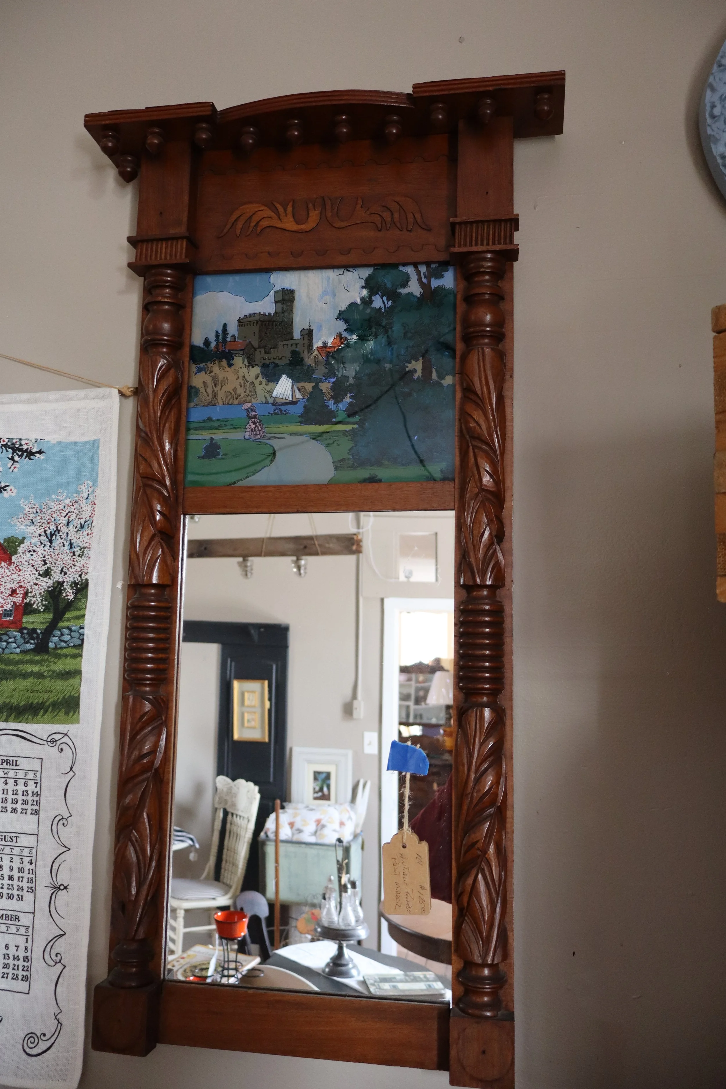 Antique Reverse Painted Mirror