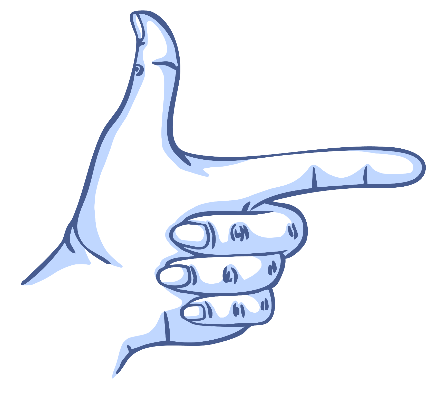 Illustration of a hand pointing with the index finger.