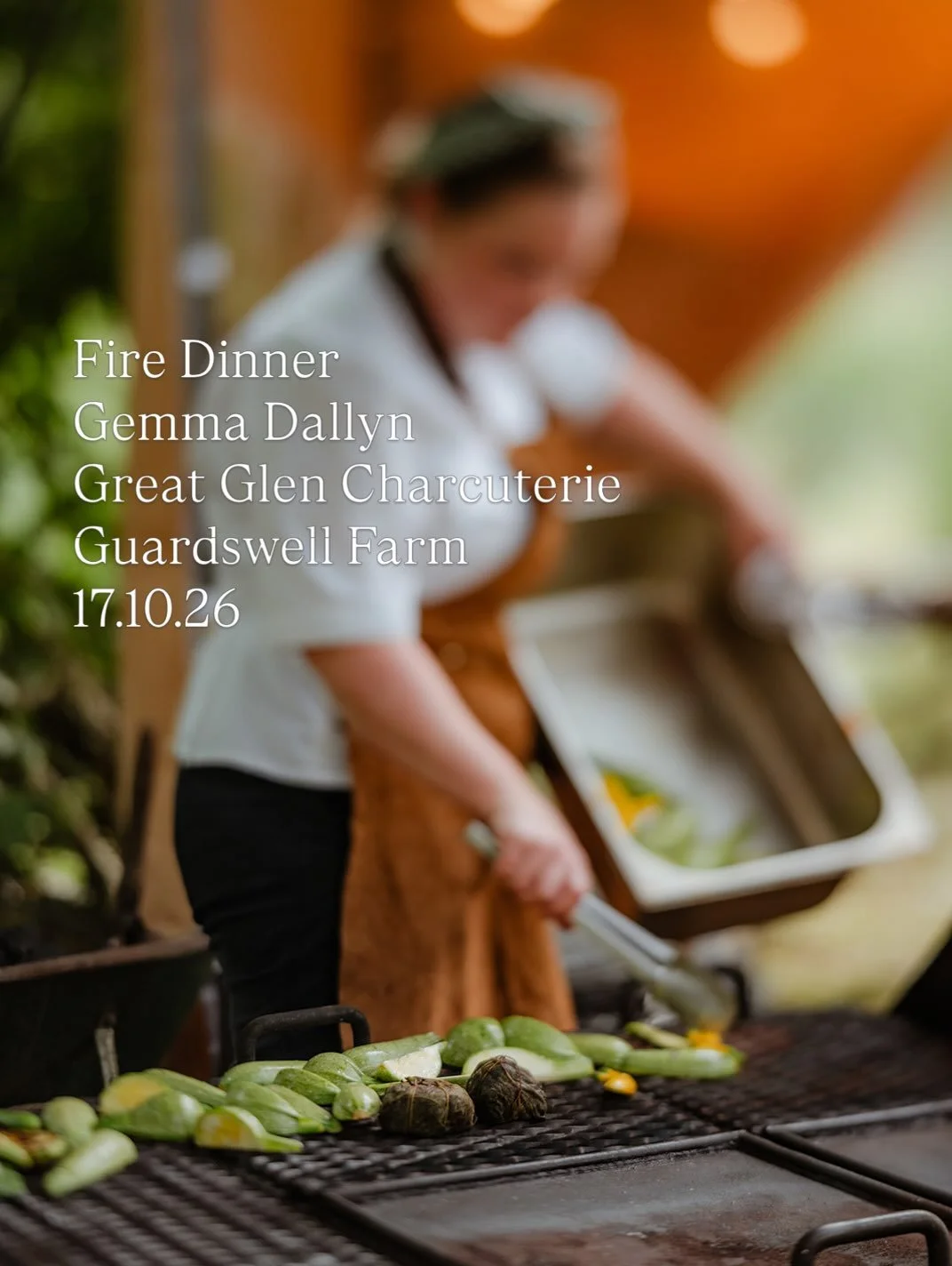 A beautiful evening of Autumnal flavours cooked over flames, connection and shared stories with @guardswellfarm @greatglencharcuterie 🦌
The menus set to look something a little like this, Tickets include seasonal snacks, a feast cooked over fire and