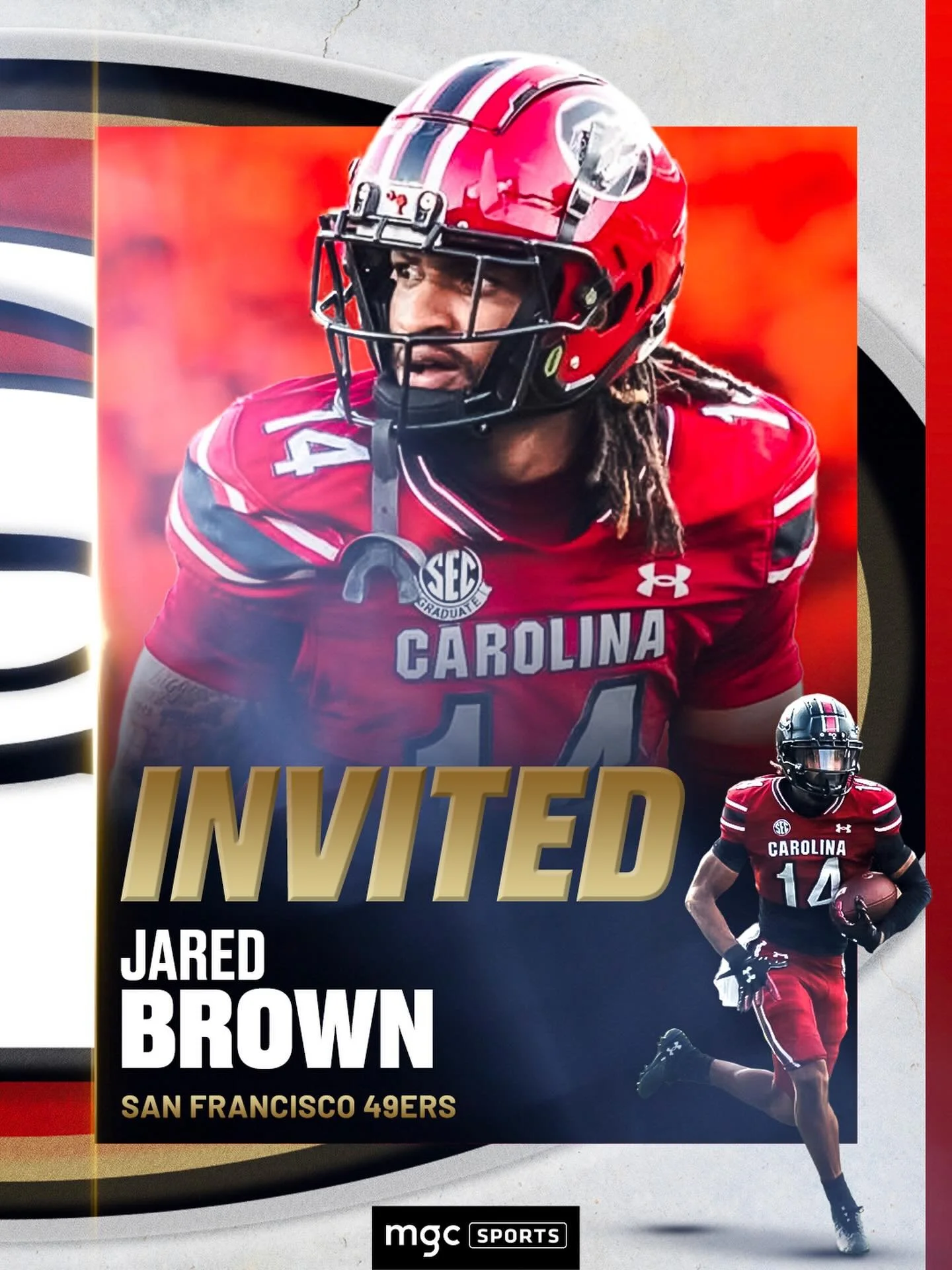 Congratulations, Jared! 

Brown receives a Rookie Mini Camp invite from the San Francisco 49ers.