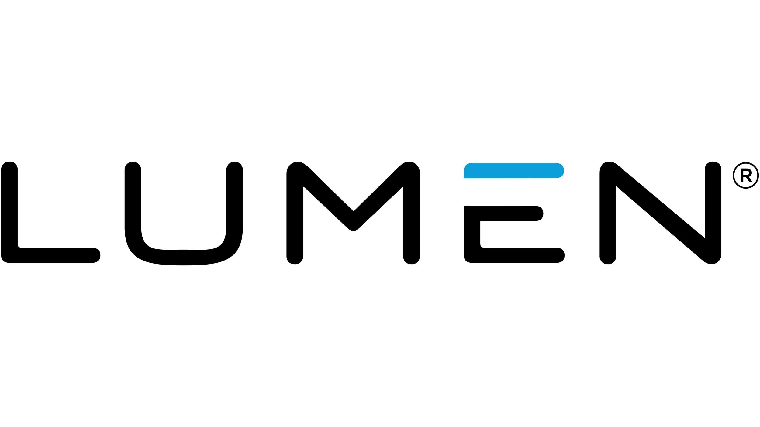 Lumen logo in black text with a blue accent on the 'E'