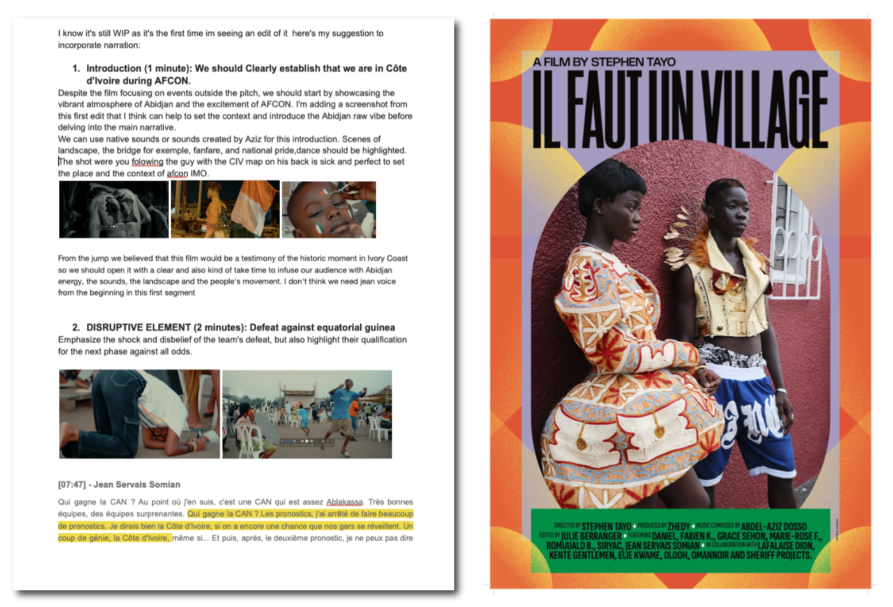 Affiche de film intitulée "Il faut un village" direct by Stephane Tayo AFCON, Fashion Film, COte d'ivoire