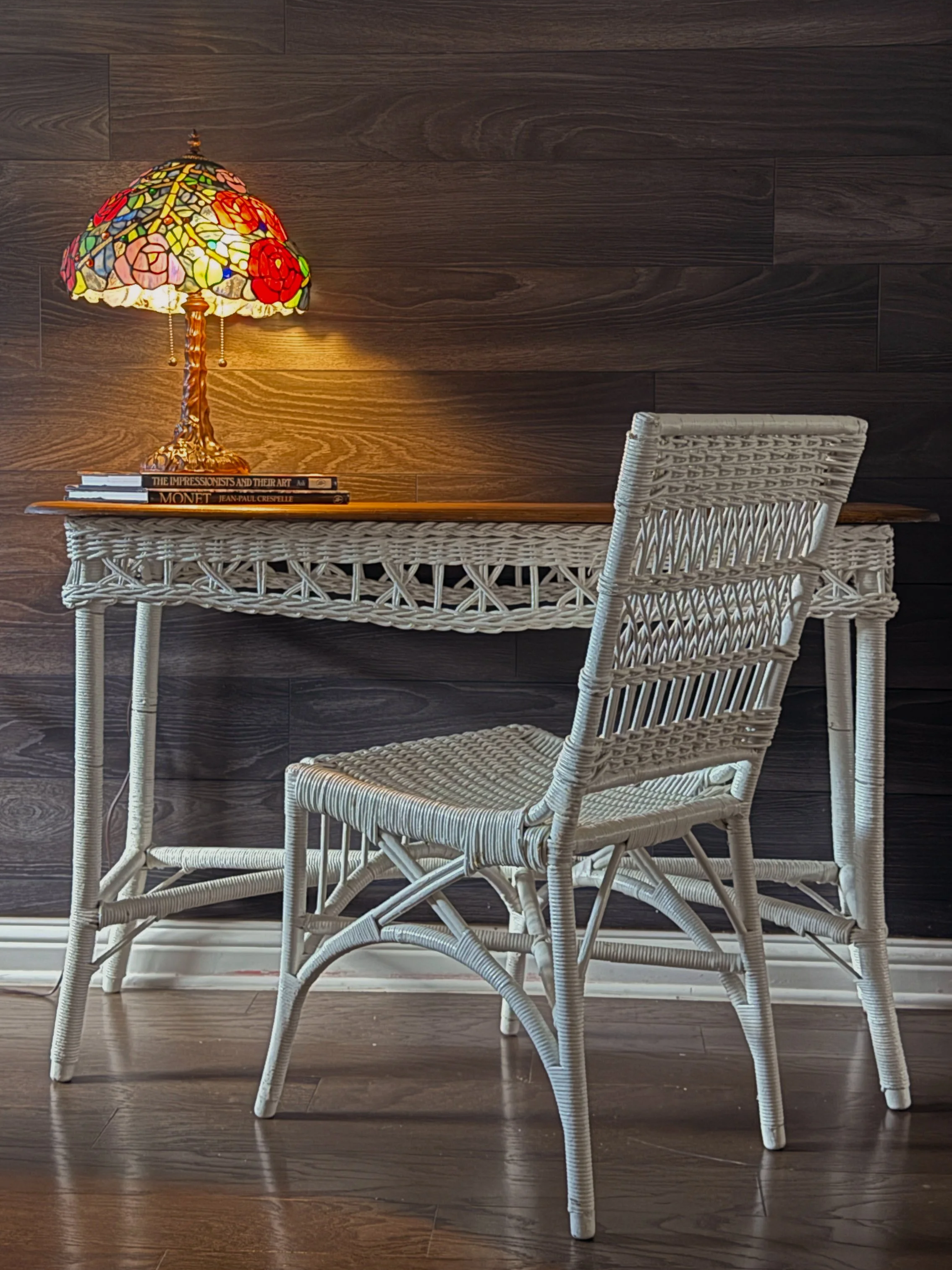 Wicker Writing Desk & Chair