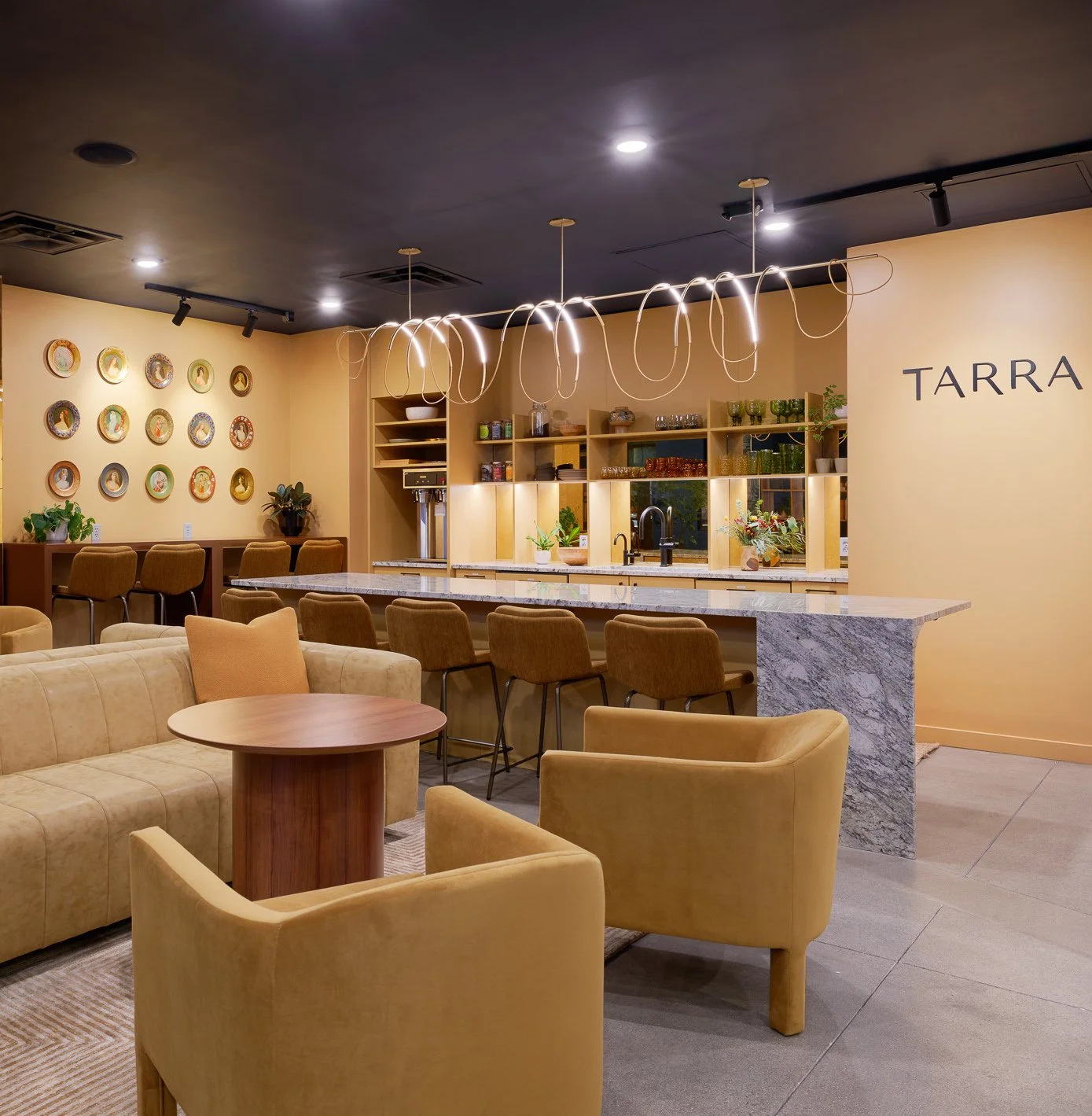 Coworking lounge at TARRA in Denver's 9+Co