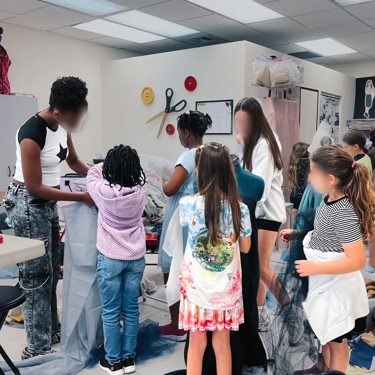 Young designers at work.