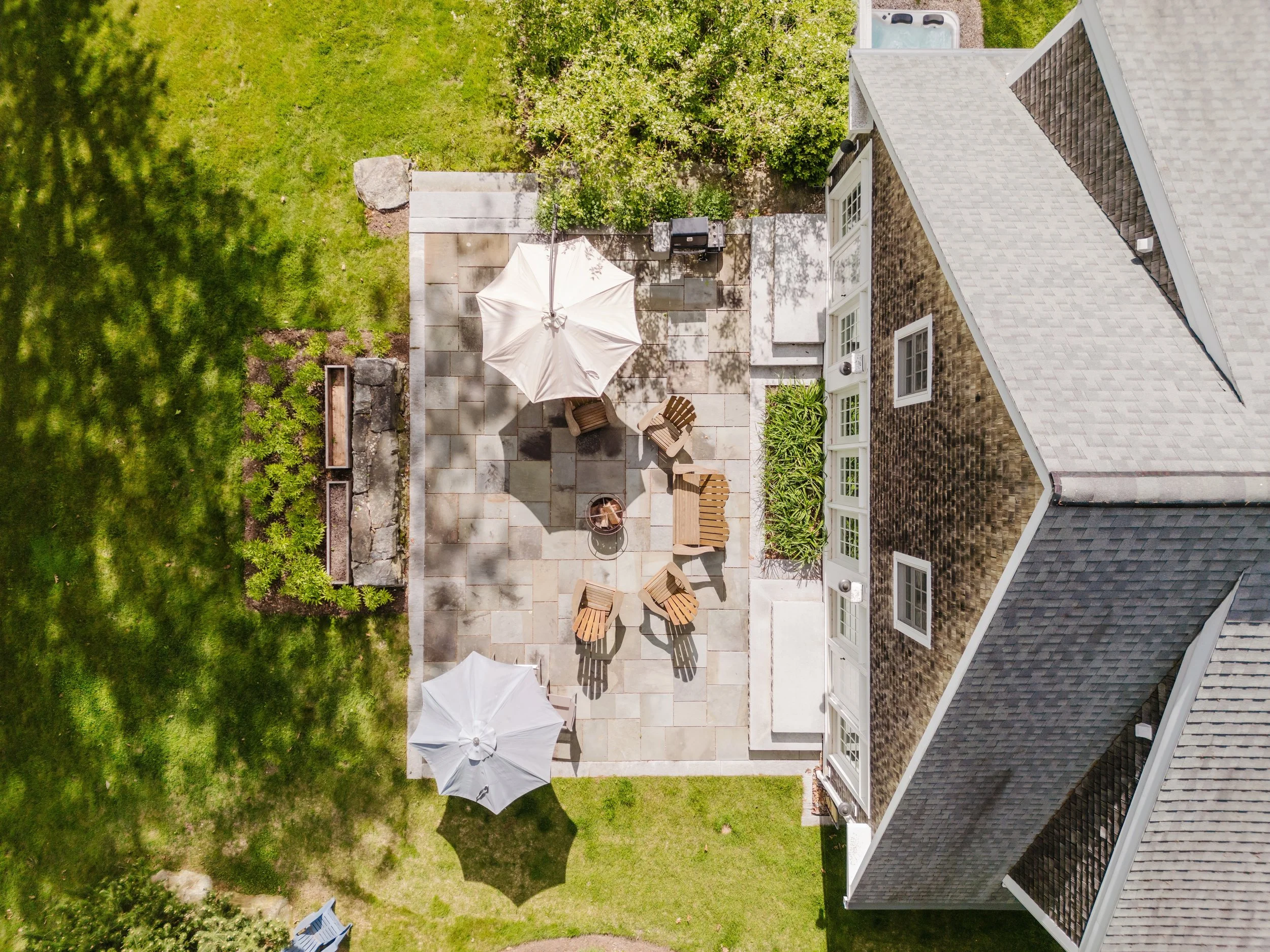 Aerial view of patio