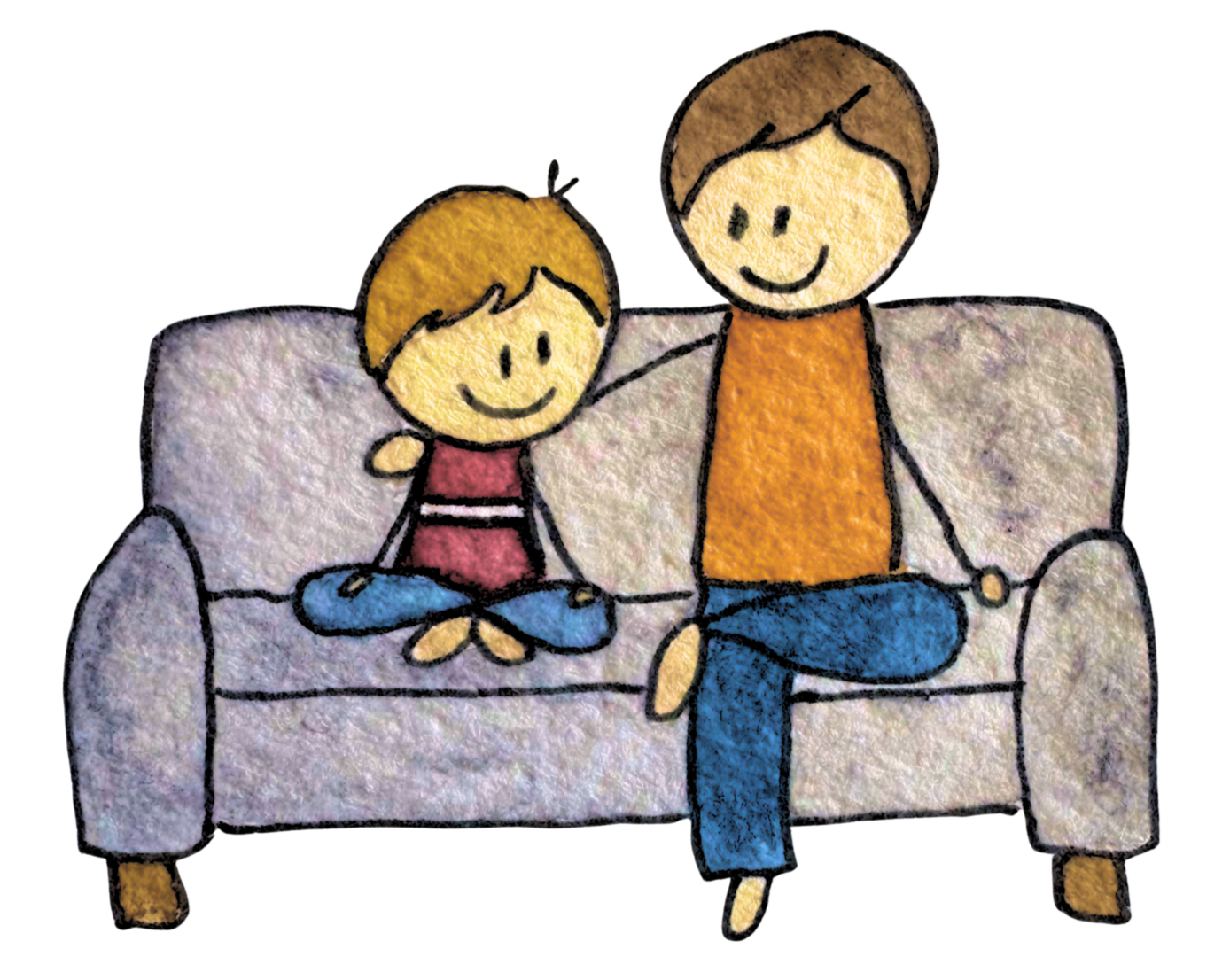Father and son in family counseling focused on communication and connection