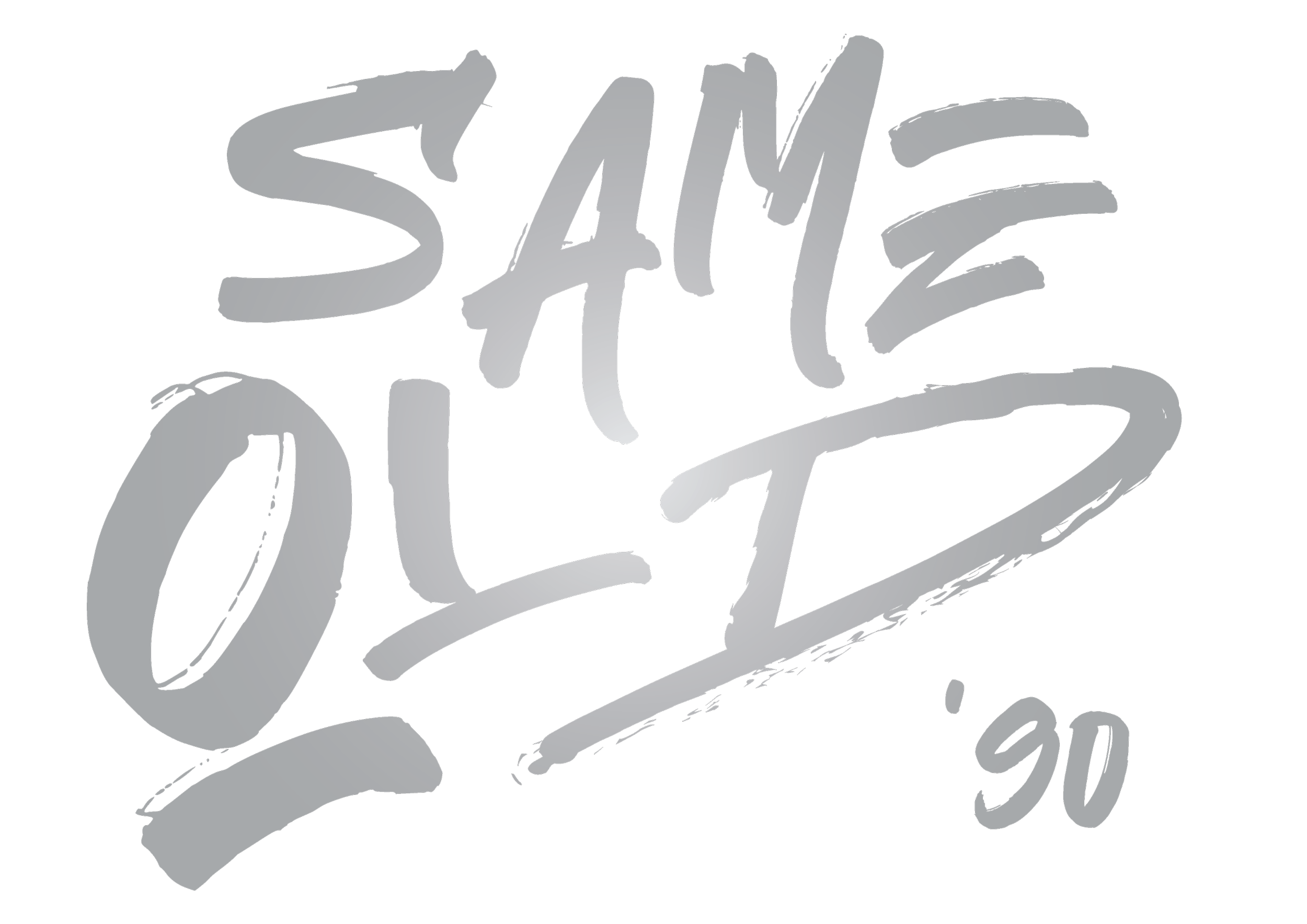 Stylized handwritten text reading 'Say Less' in gray with a black background.