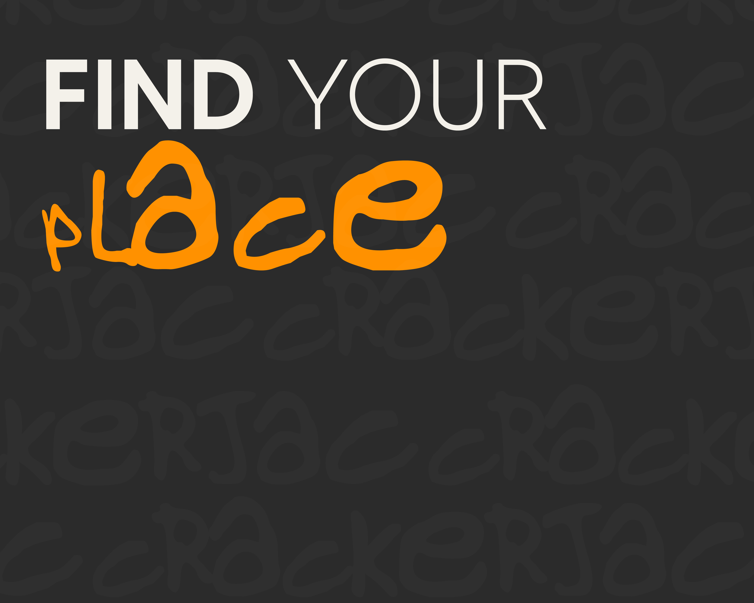 Text on a dark background that says 'Find Your Hope' with 'Hope' written in orange, handwritten font.