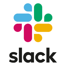 Slack logo featuring a colorful hashtag symbol with the word 'slack' below it.