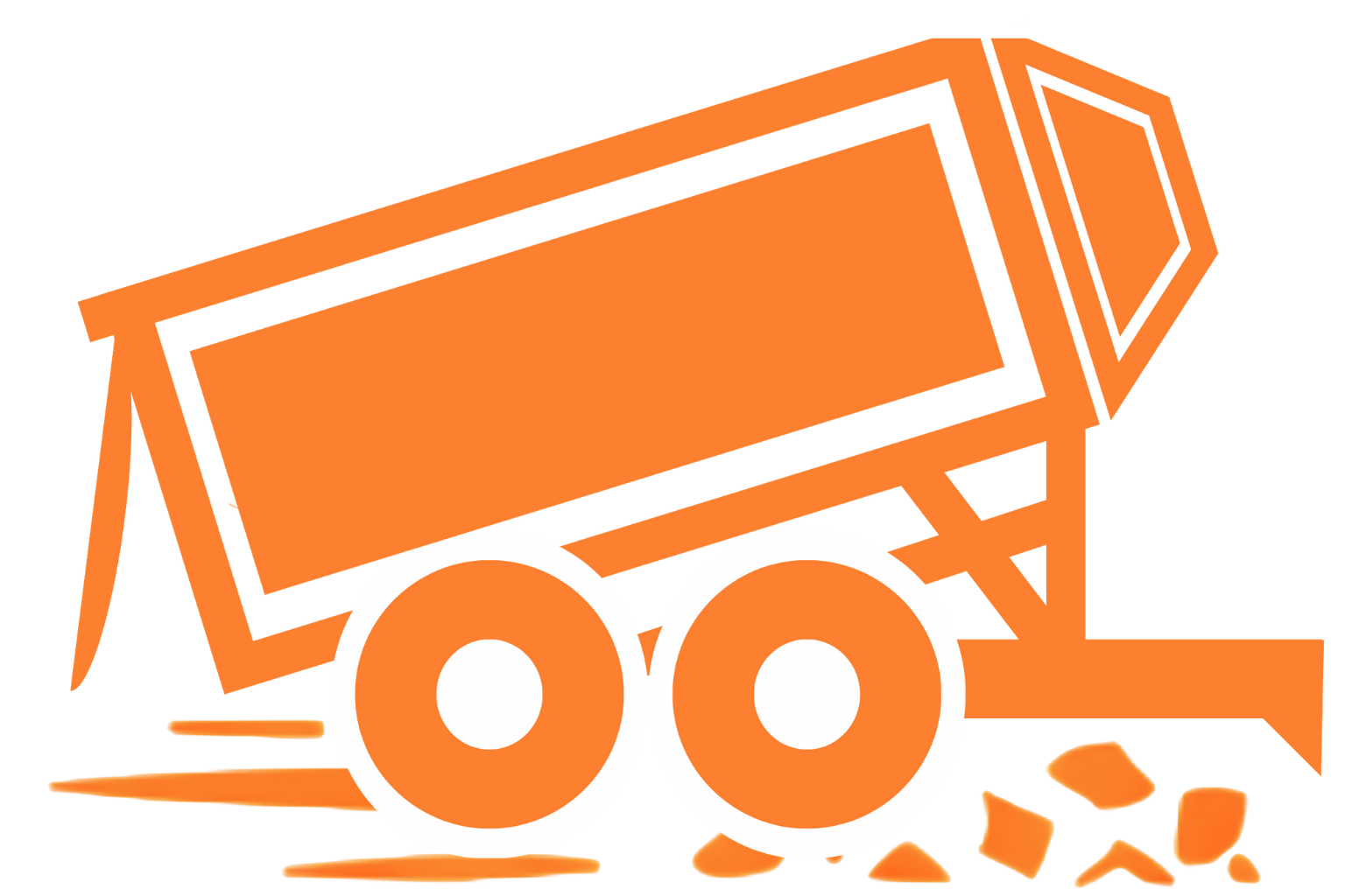 Illustration of a dump trailer used for hauling construction debris on a Northern Colorado jobsite