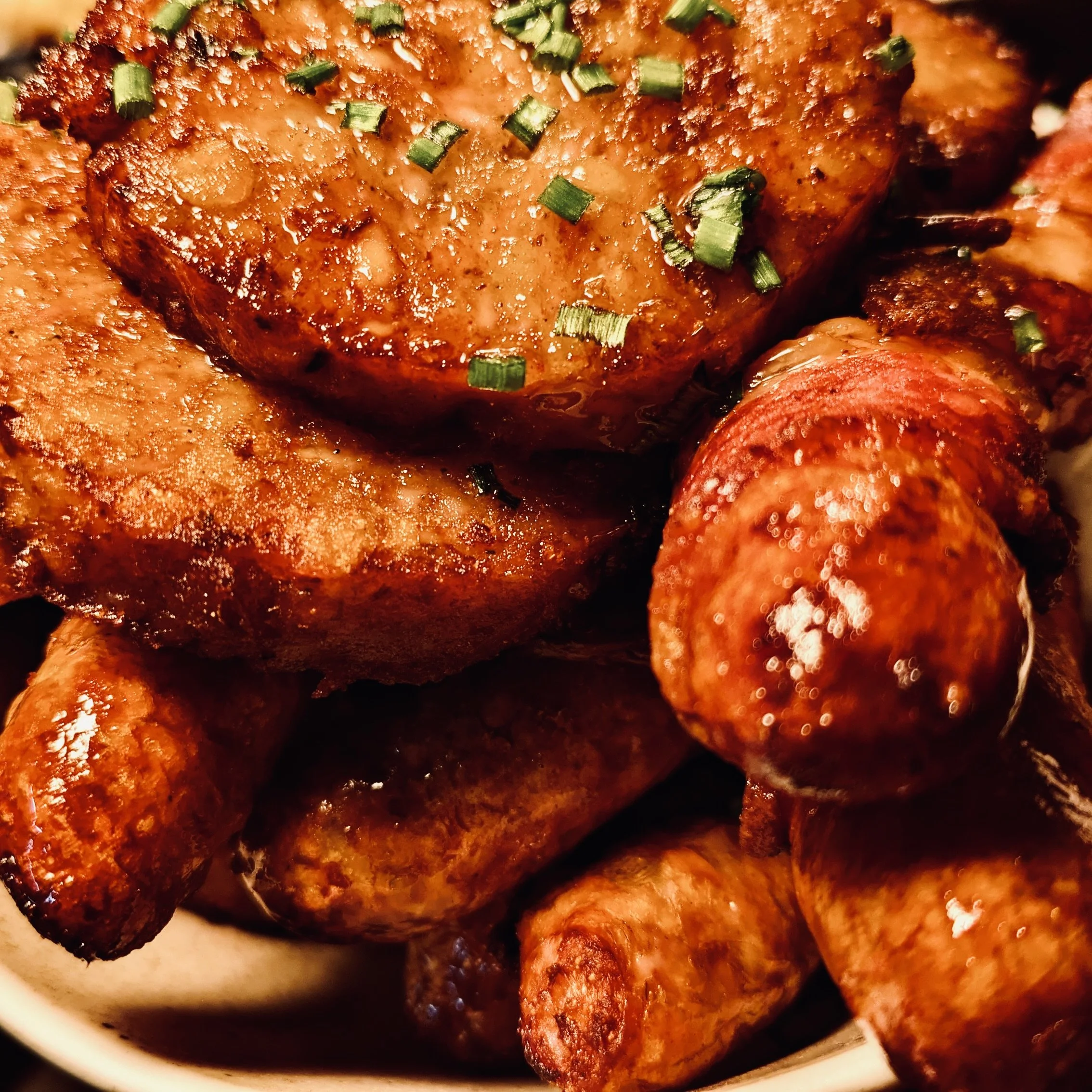 Pigs in Blankets and Chestnut, Bacon Cranberry Stuffing