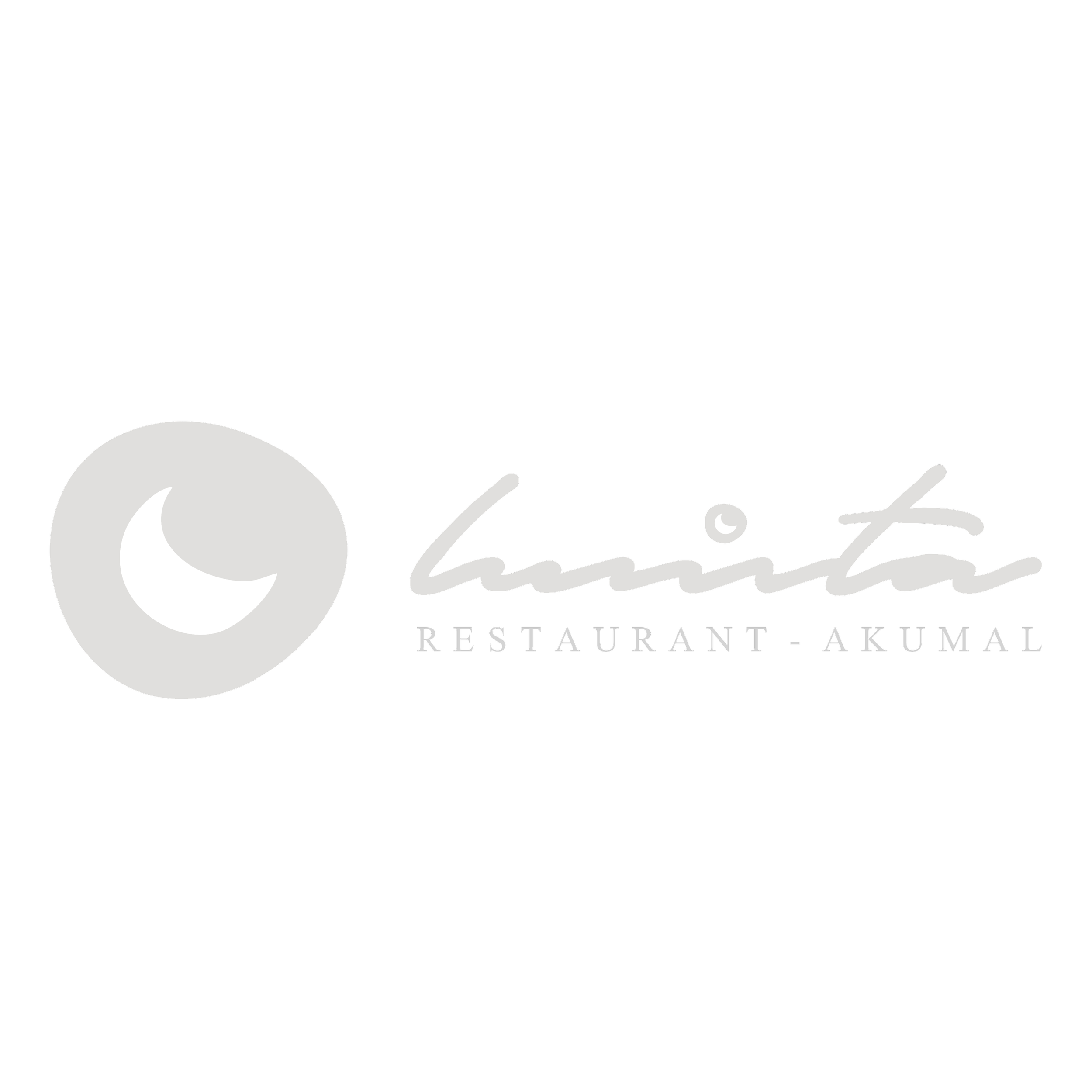 Logo for Lauti's restaurant in Akumal featuring a crescent moon icon and stylized text.