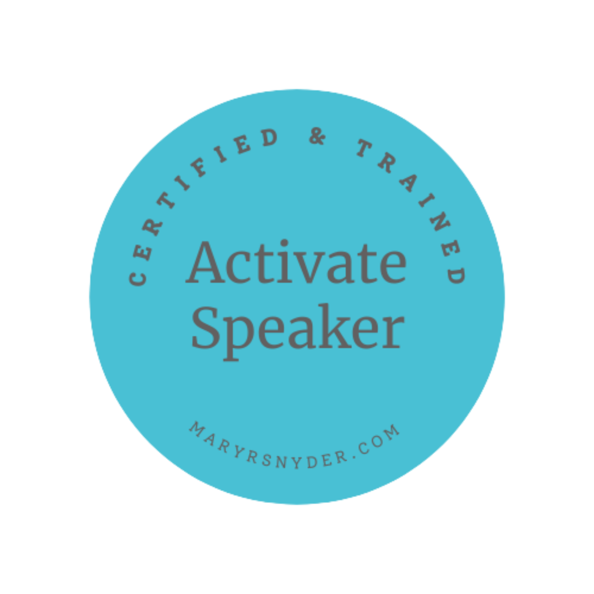 Close-up of a light blue circular sticker that reads 'Activate' with smaller text around the edge that says 'EVENTIFIED & TRAINED' and a website URL at the bottom.
