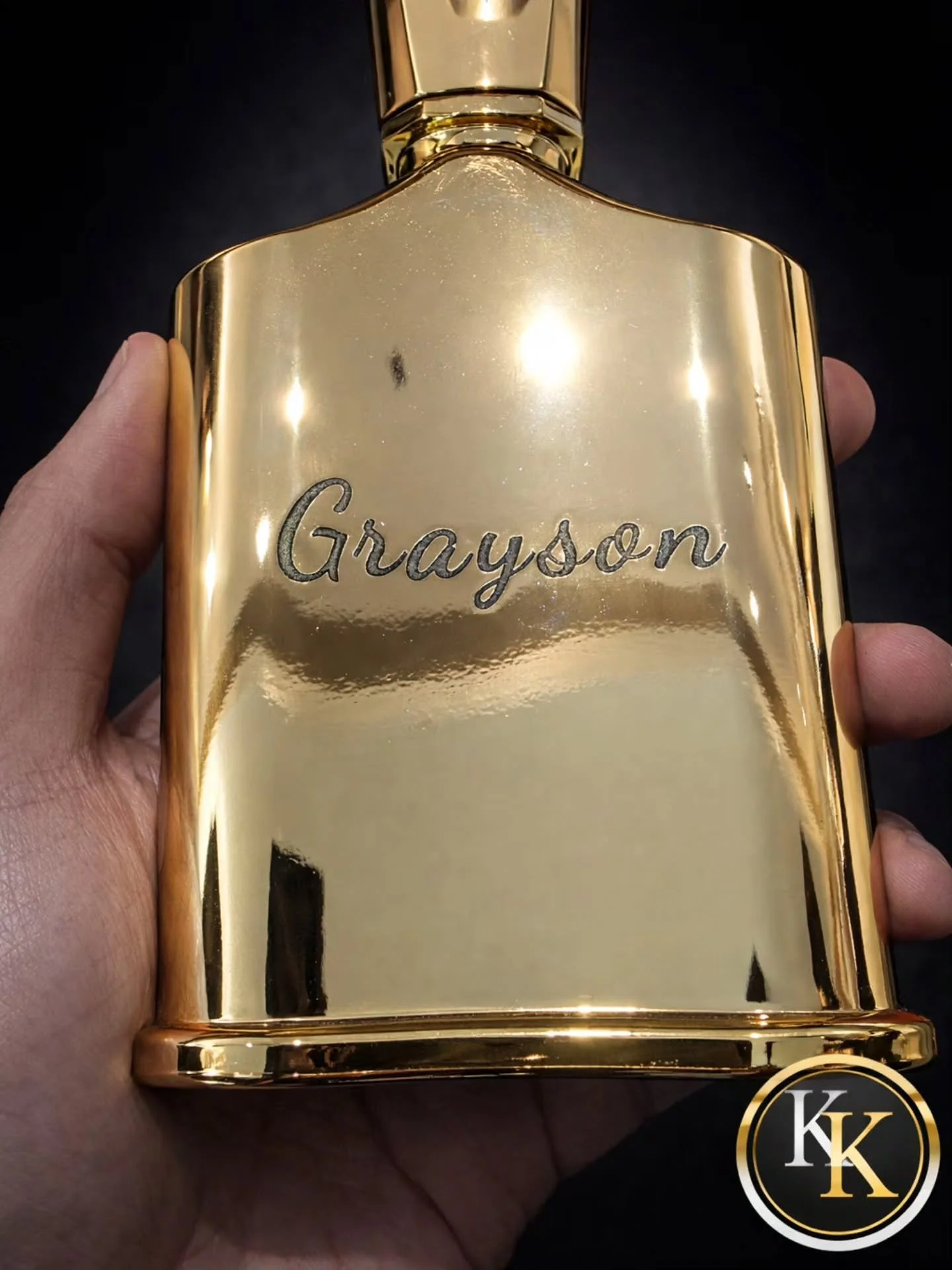Custom laser engraving on a legendary bottle  transforming an already iconic fragrance into a one-of-a-kind signature piece.

Precision. Craftsmanship. Luxury that lasts forever.
Engraved for Grayson on a stunning Creed bottle  because true luxury is