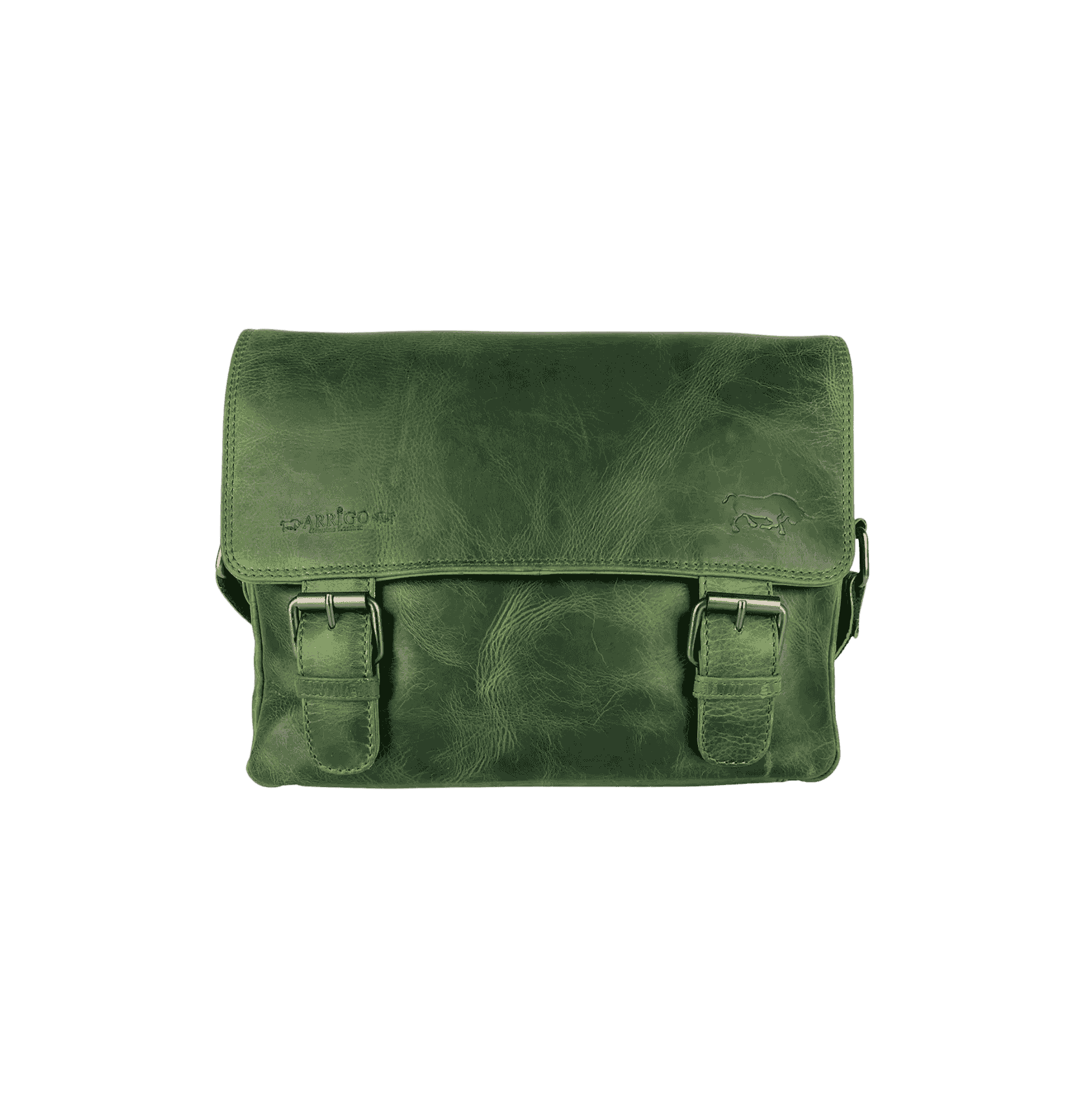 Arrigo Leather Messenger Bag — Heritage Green