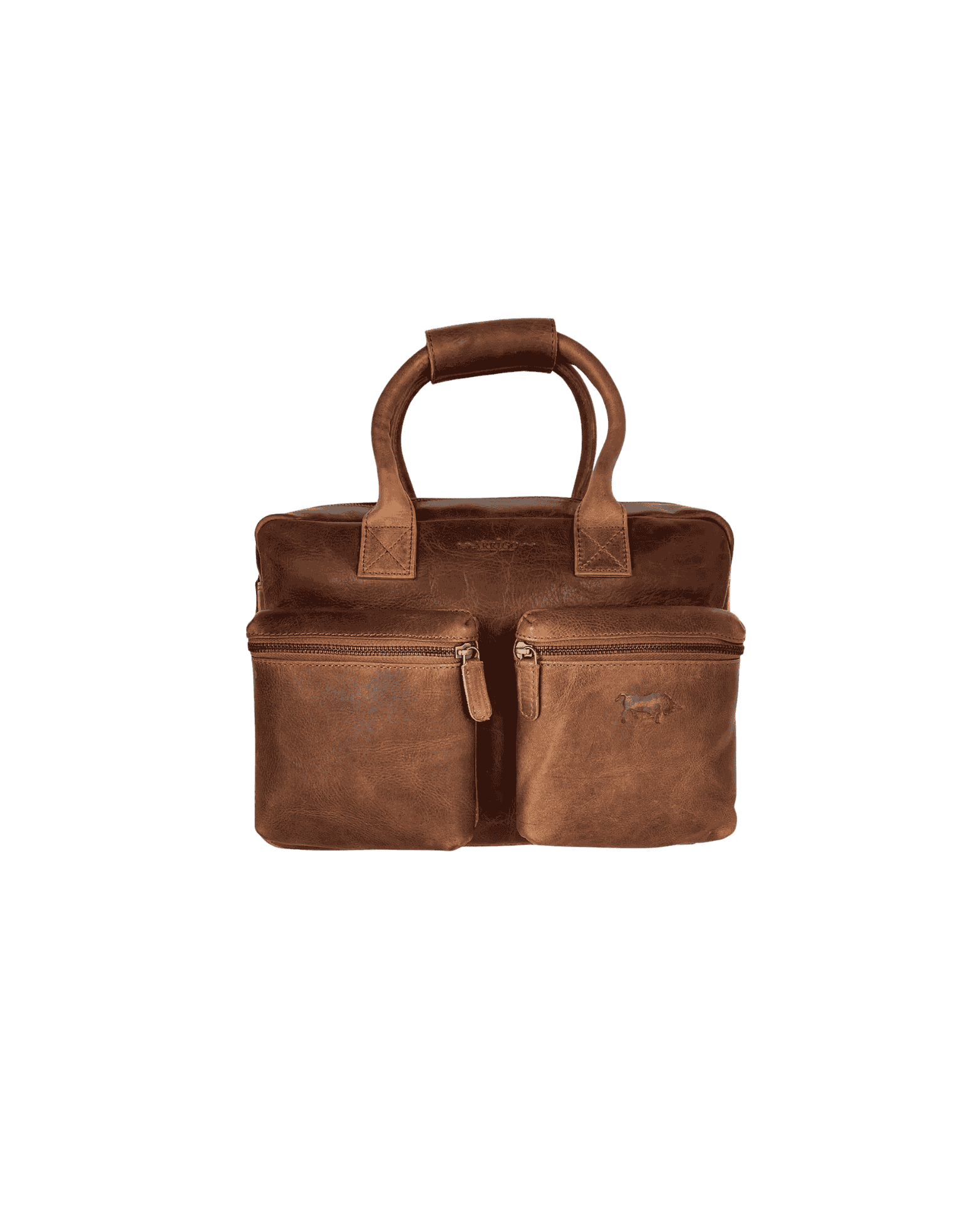 Arrigo Leather Large Western Bag — Cognac