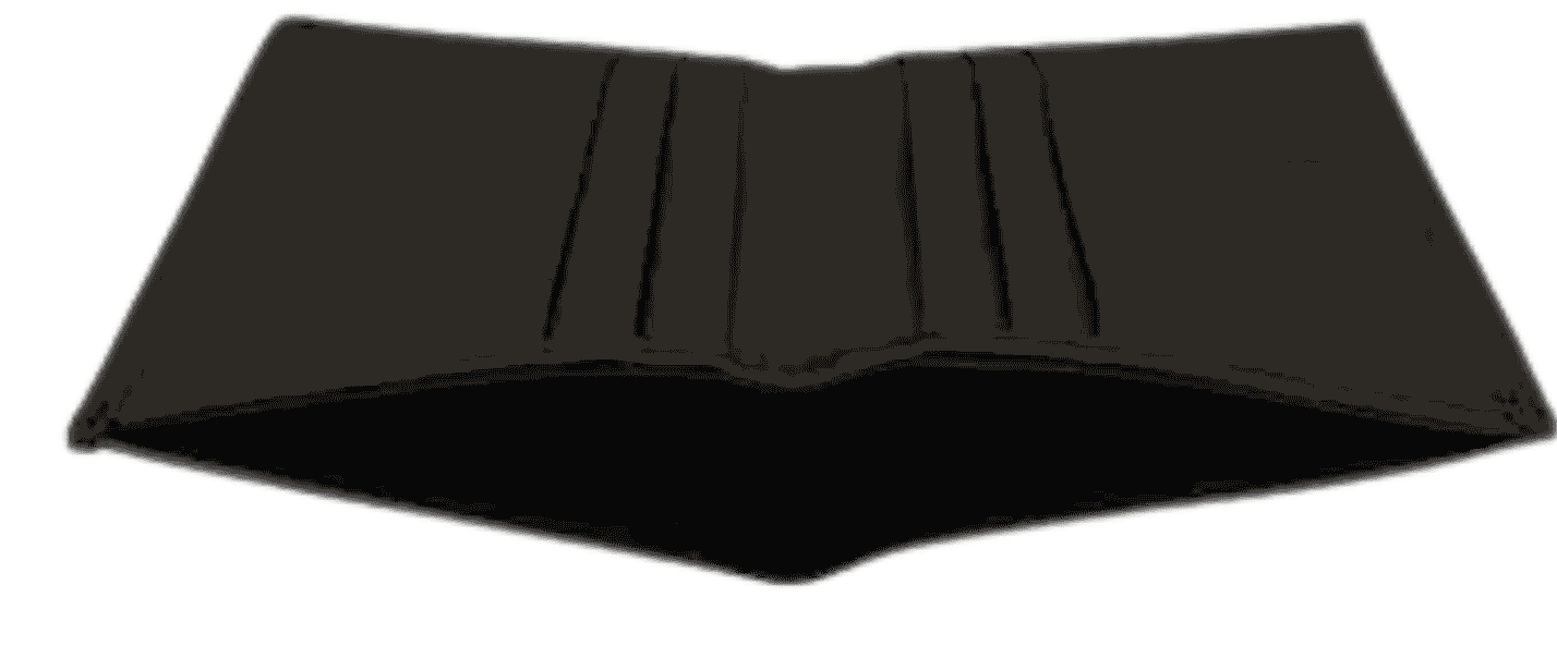 Black leather card holder flat view, minimalist slim wallet for everyday carry