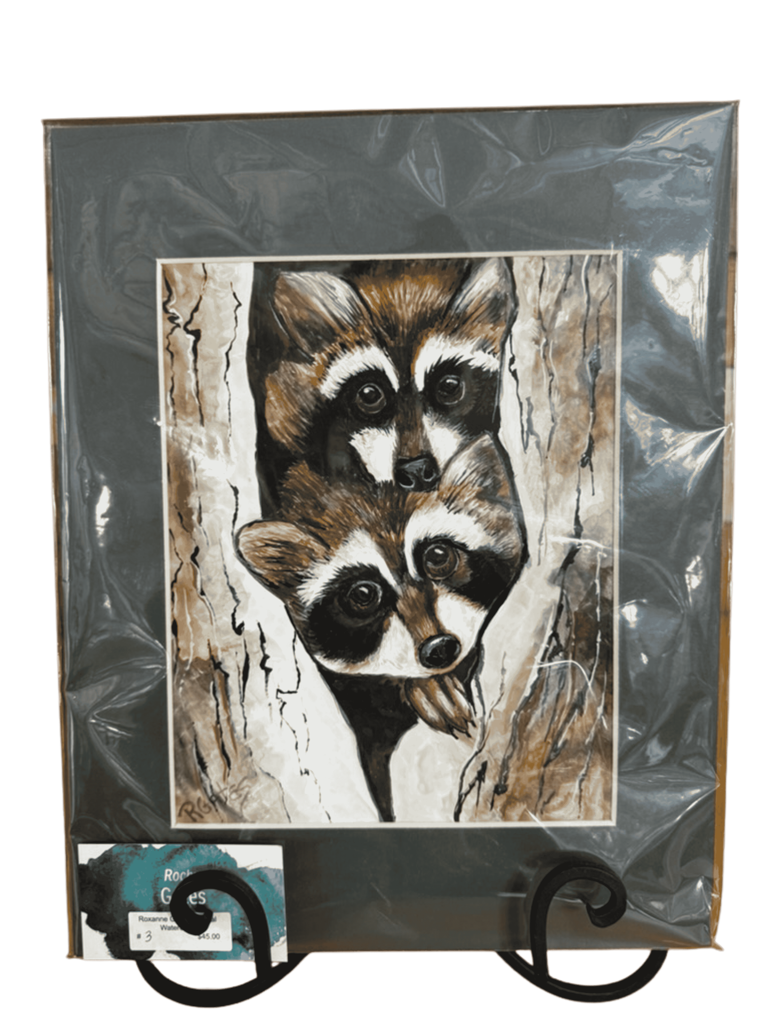 Raccoons in Tree — Original Watercolor by R. Gates
