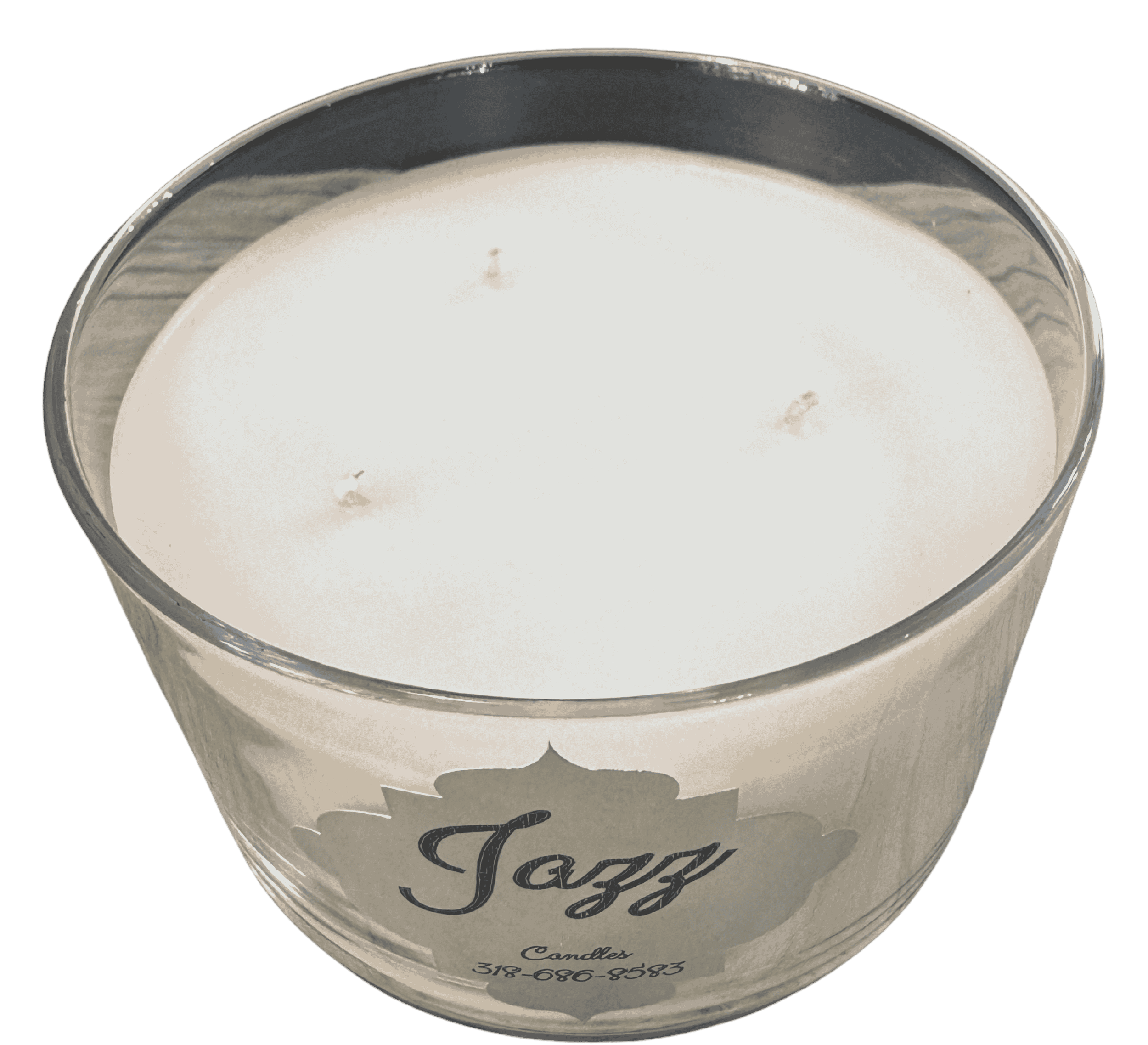 Gardenia — Jazz Candles Gardenia triple wick scented candle in glass jar.