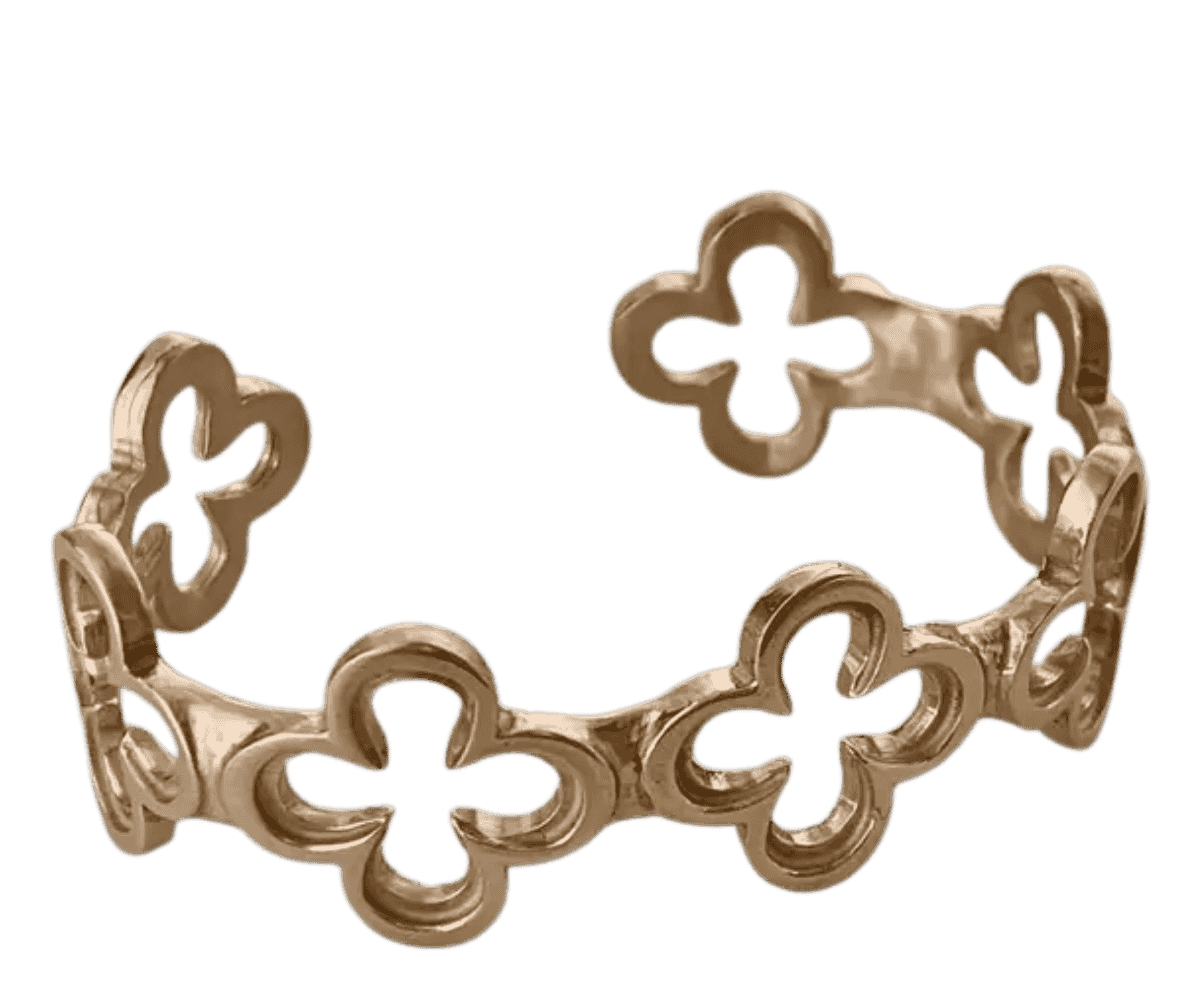 Handcrafted quatrefoil cuff bracelet from the Old State Capitol collection by MIMOSA.