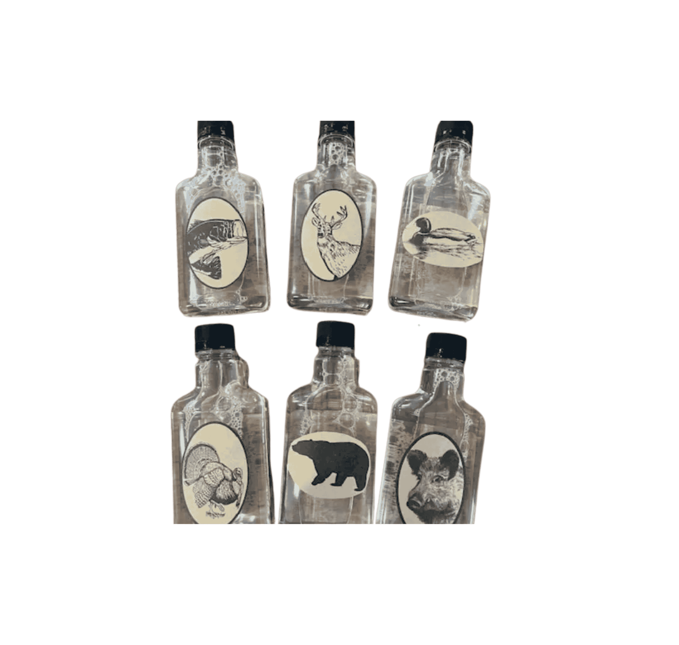 Moonshine Hot Sauce, Small Flask – Wildlife Craft Collection (6 Designs)