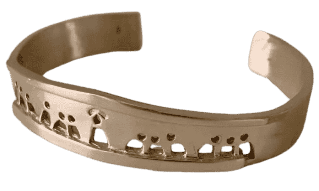 Minimalist Last Supper cuff bracelet by MIMOSA handcrafted in South Louisiana studio.