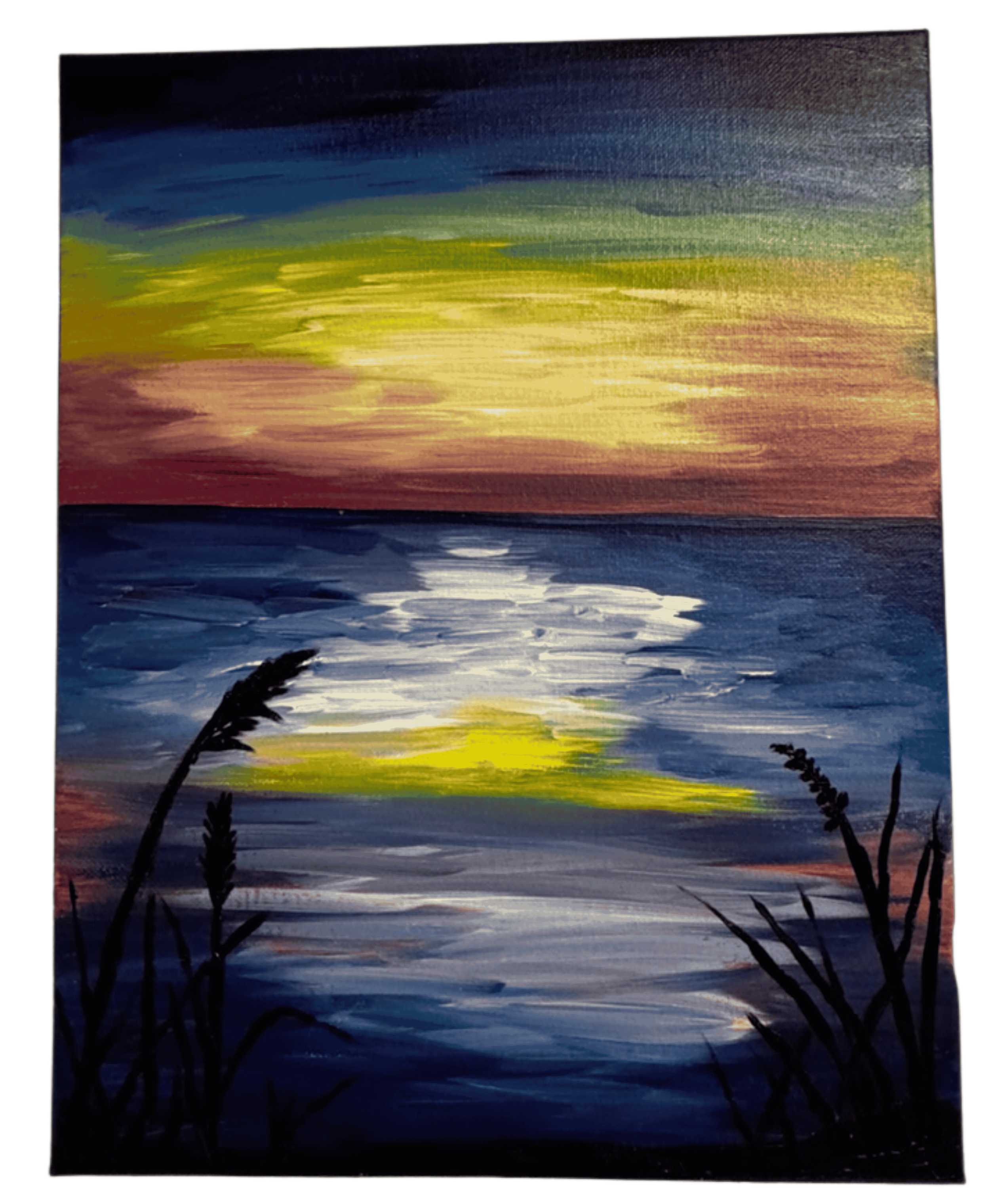 Louisiana Coastal Sunset Painting — Original Acrylic by R. Gates