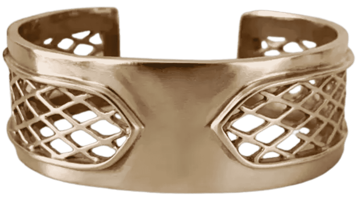 MIMOSA Old State Capitol stained glass window cuff bracelet inspired by Baton Rouge Gothic architecture.