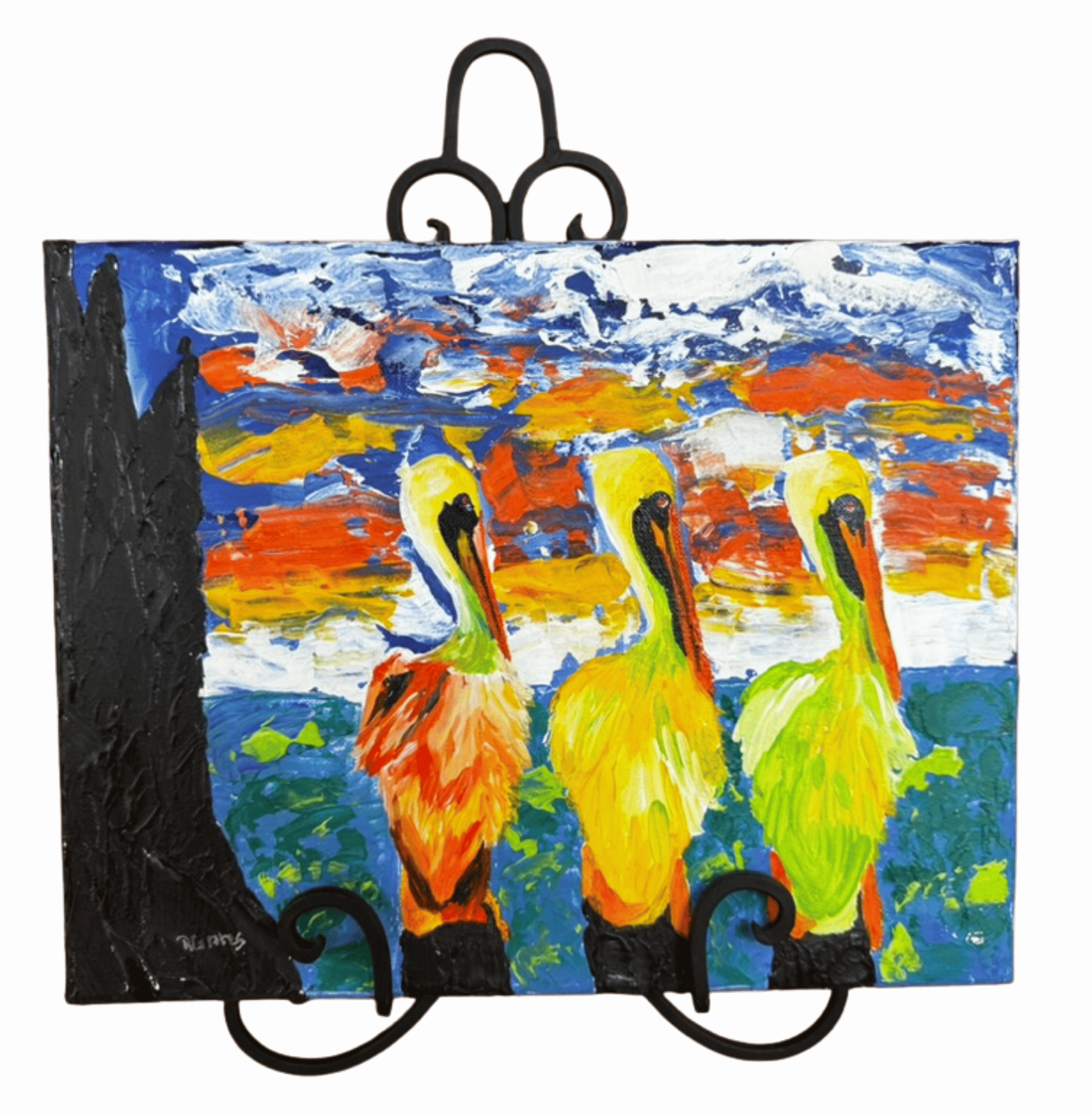 Three Pelicans Painting — Original Acrylic by R. Gates