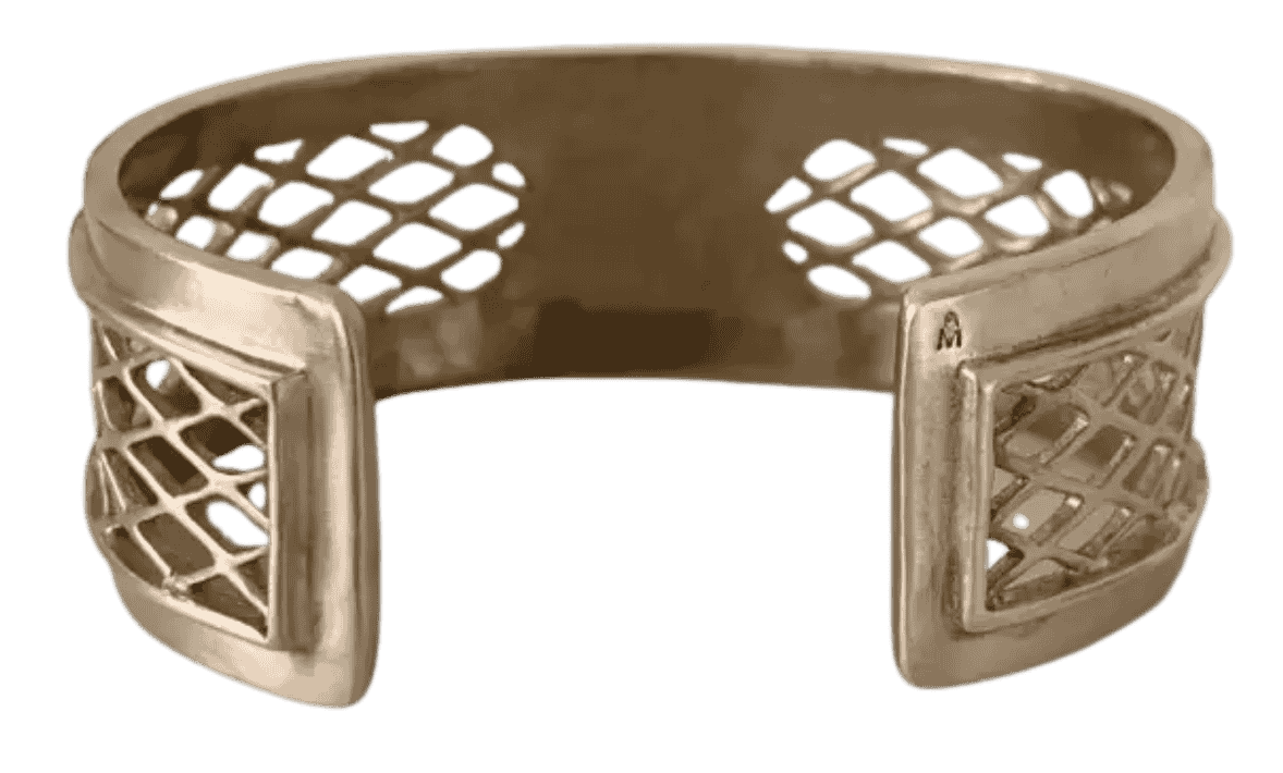 Louisiana architectural cuff bracelet inspired by the Old State Capitol stained glass windows.