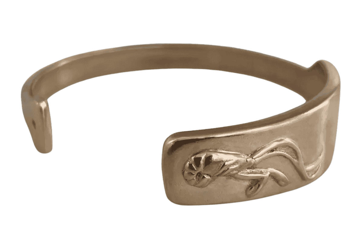 MIMOSA crawfish paddle cuff bracelet handcrafted in South Louisiana inspired by Cajun crawfish boil culture.