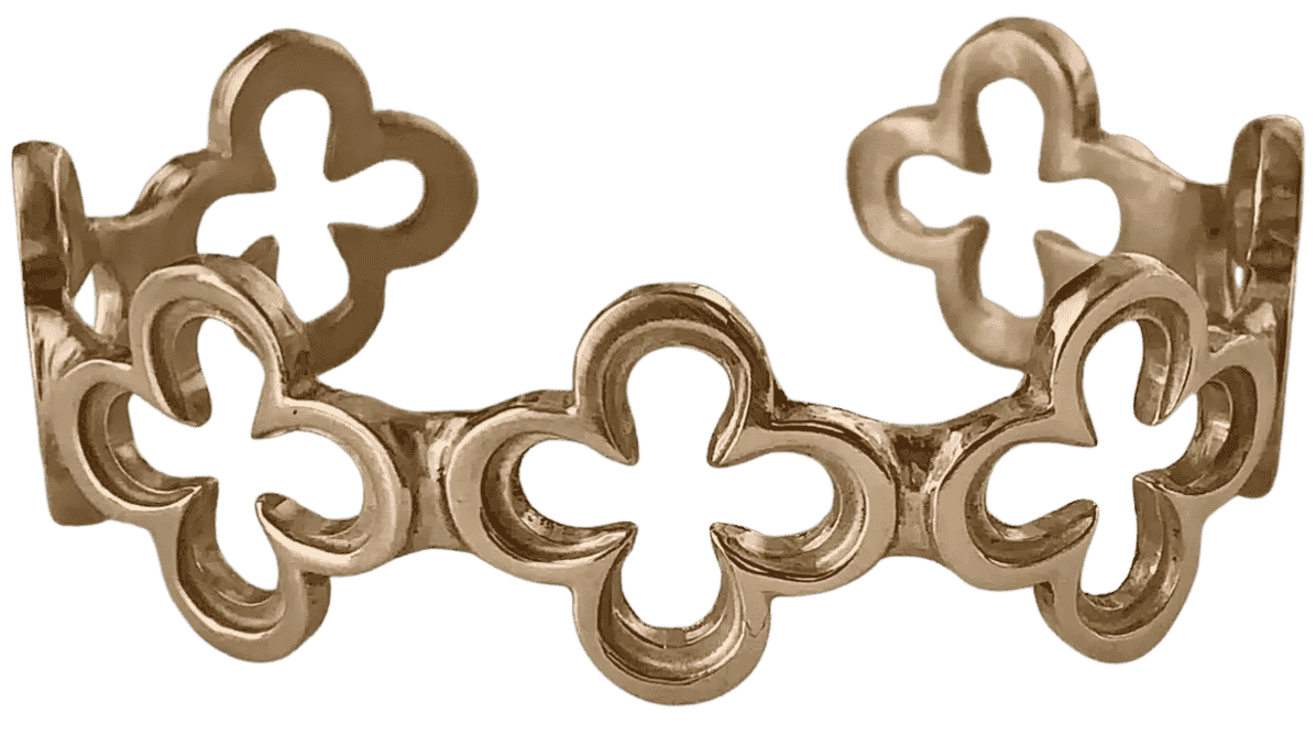 MIMOSA Old State Capitol quatrefoil cuff bracelet inspired by Baton Rouge architectural detail.