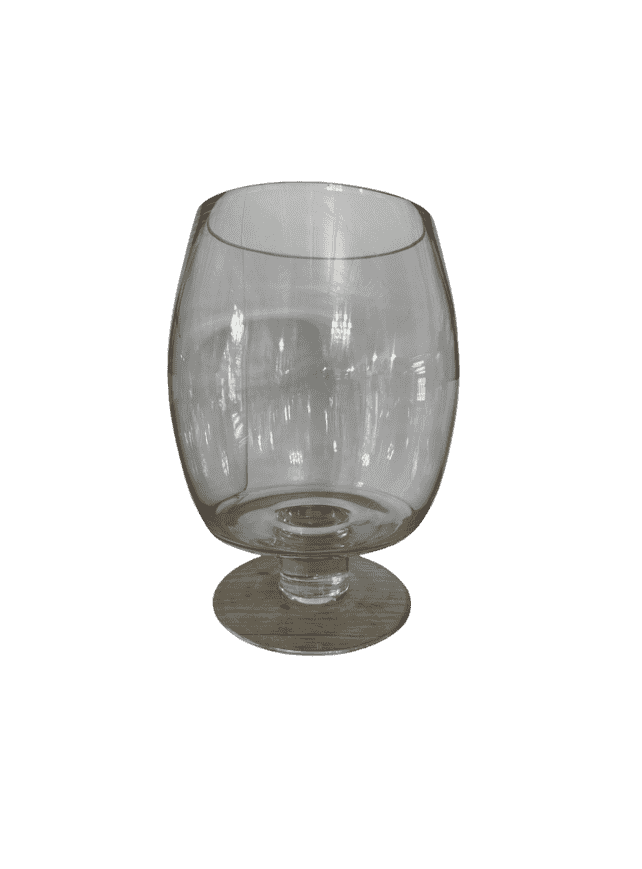 Vintage Clear Glass Footed Hurricane Vase