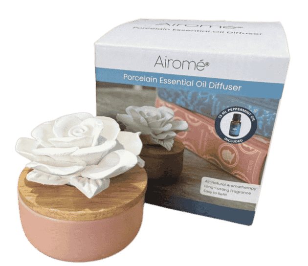 Airome Porcelain Essential Oil Diffuser Flower Rose.png