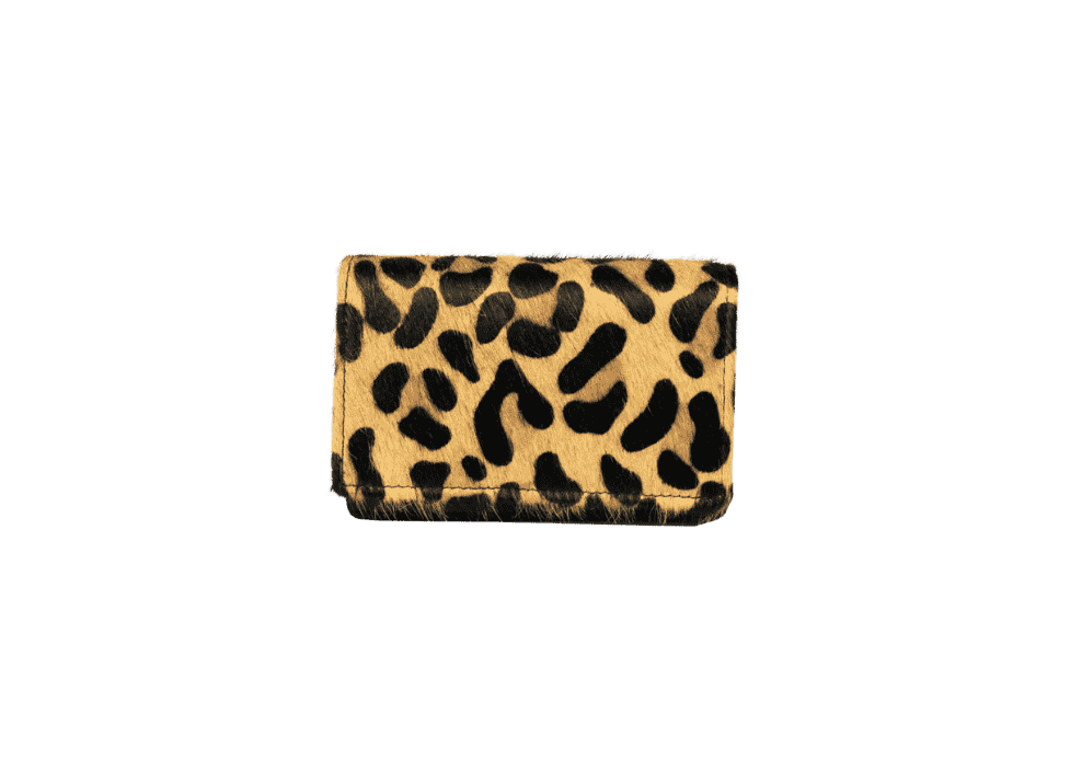 Arrigo Leather Black Buffalo Ladies Wallet — Cheetah
