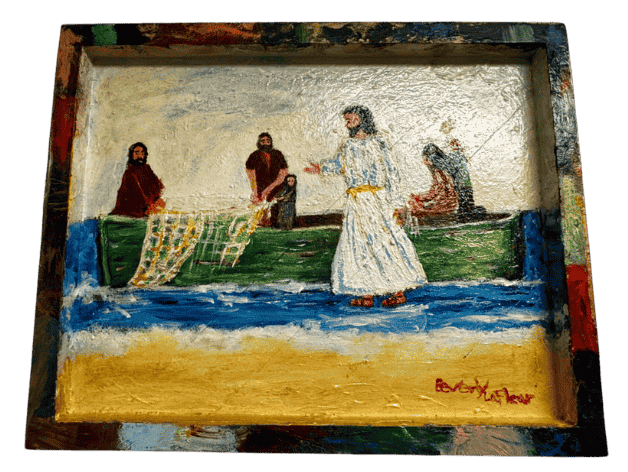 Jesus Fishing with Disciples — Acrylic Painting by Beverly Lafleur