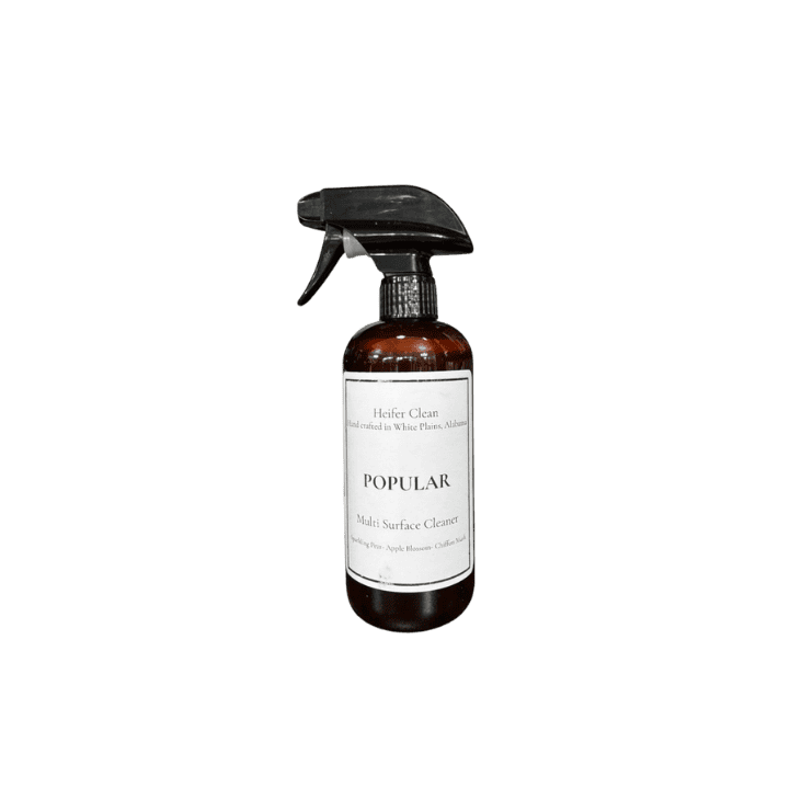 Heifer Clean Popular multi surface cleaner with sparkling pear apple blossom chiffon musk fragrance.