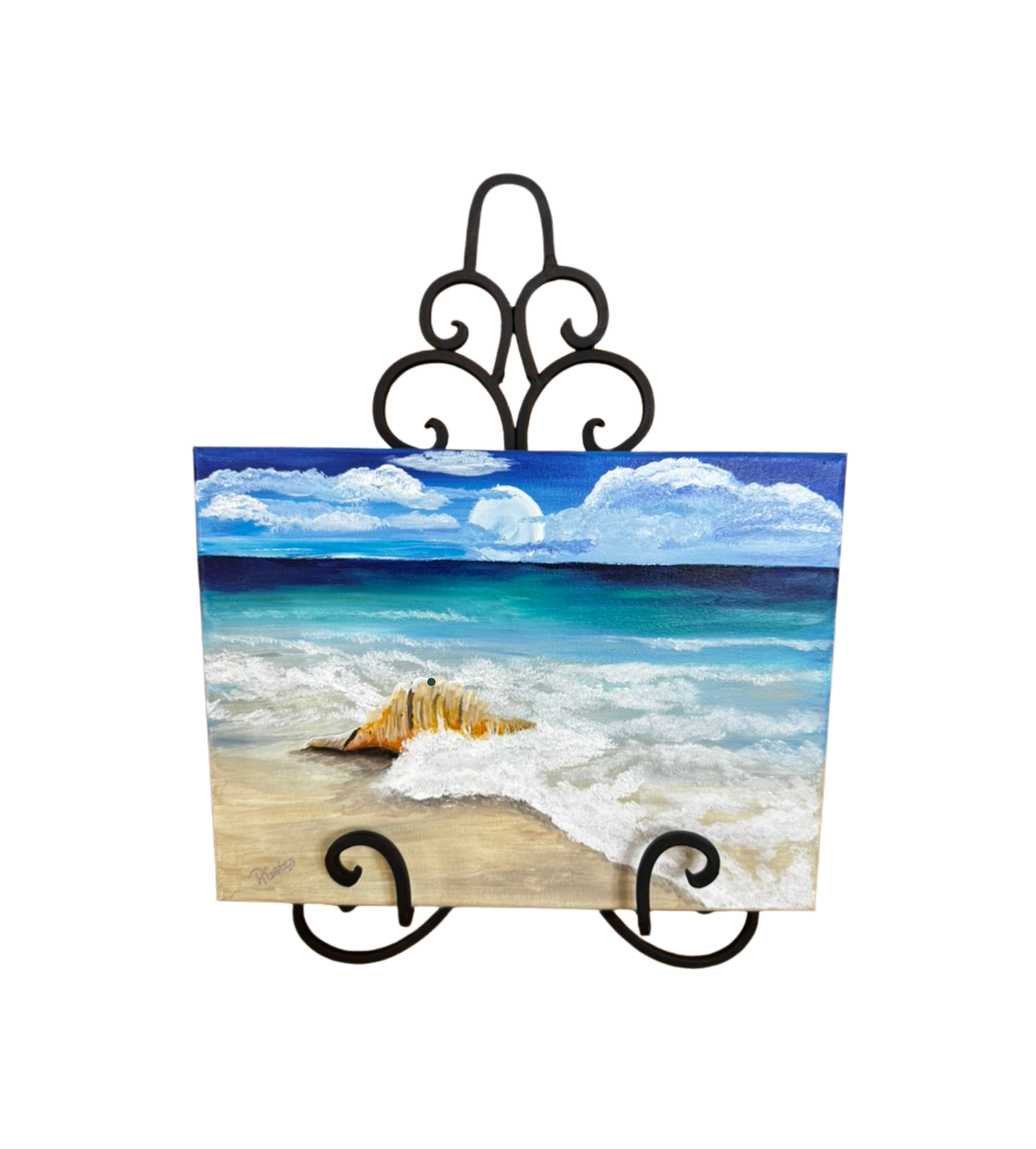 Conch in the Surf — Original Acrylic by R. Gates